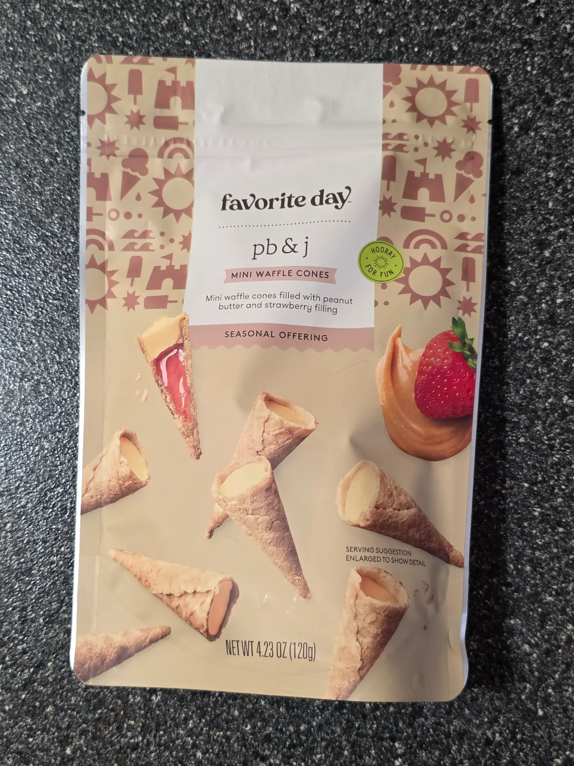 favorite day Peanut Butter & Jelly (PB & J) Mini Waffle Cones.