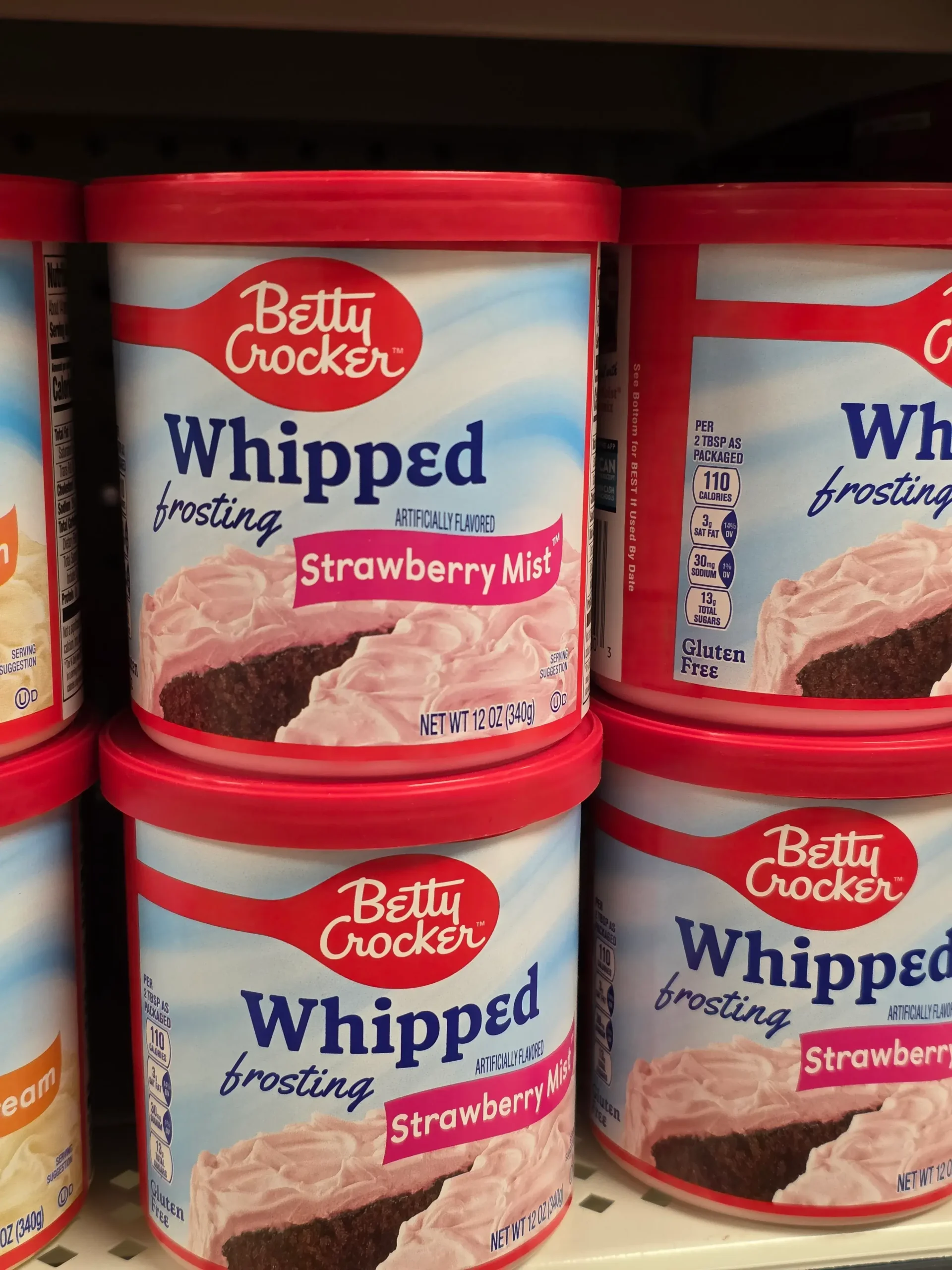 Betty Crocker Strawberry Mist Whipped Frosting.