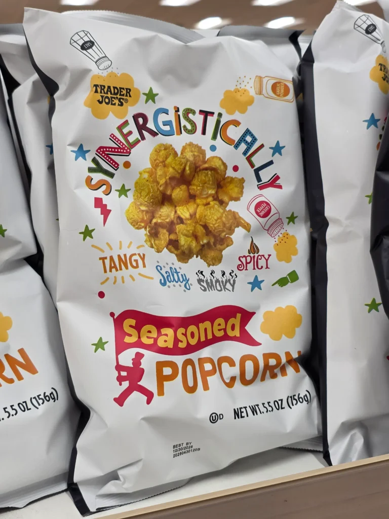 Trader Joe's Synergistically Seasoned Popcorn.