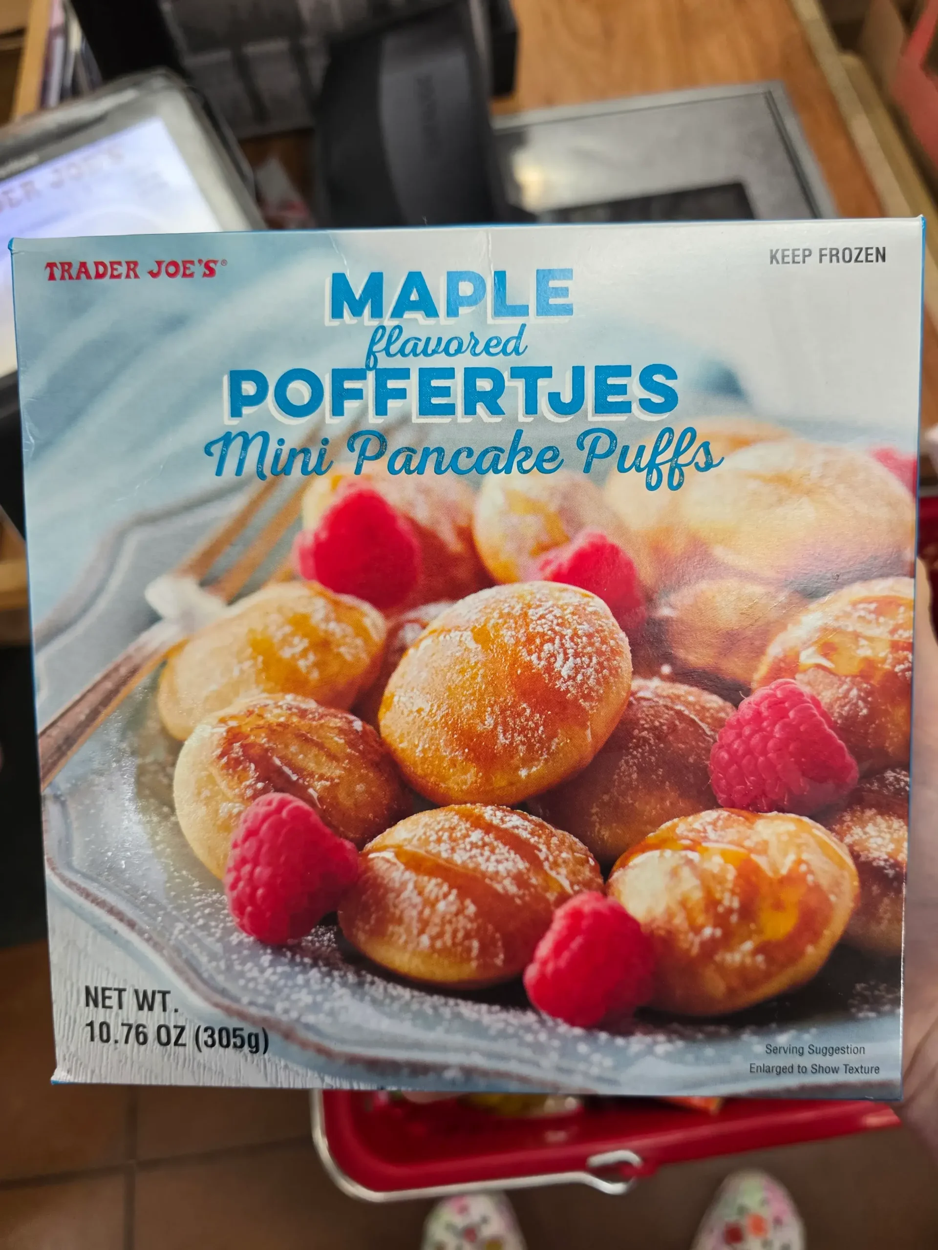 Trader Joe's Maple Flavored Poffertjes Mini Pancake Puffs.