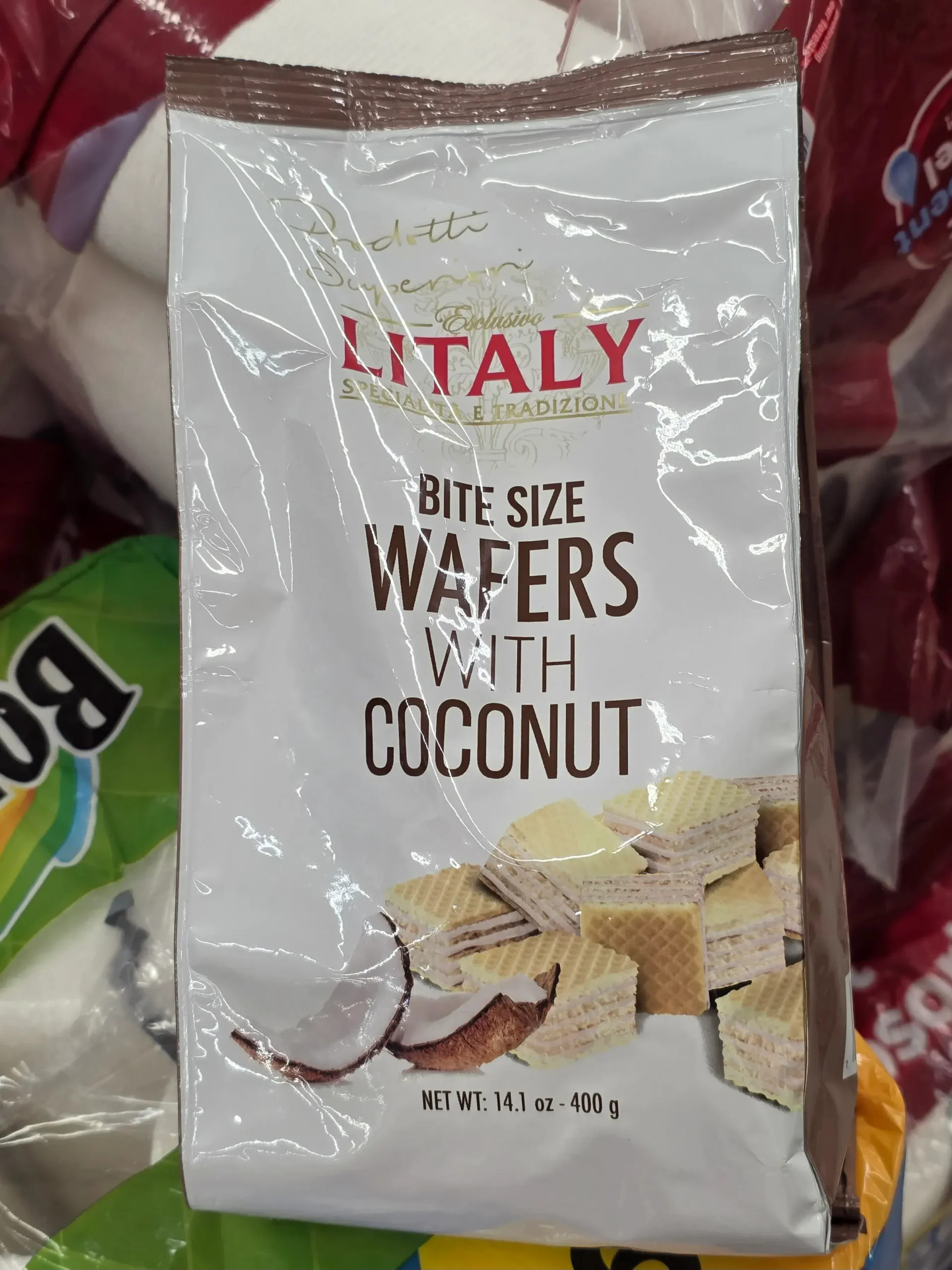 Litaly Bite Size Wafers With Coconut.