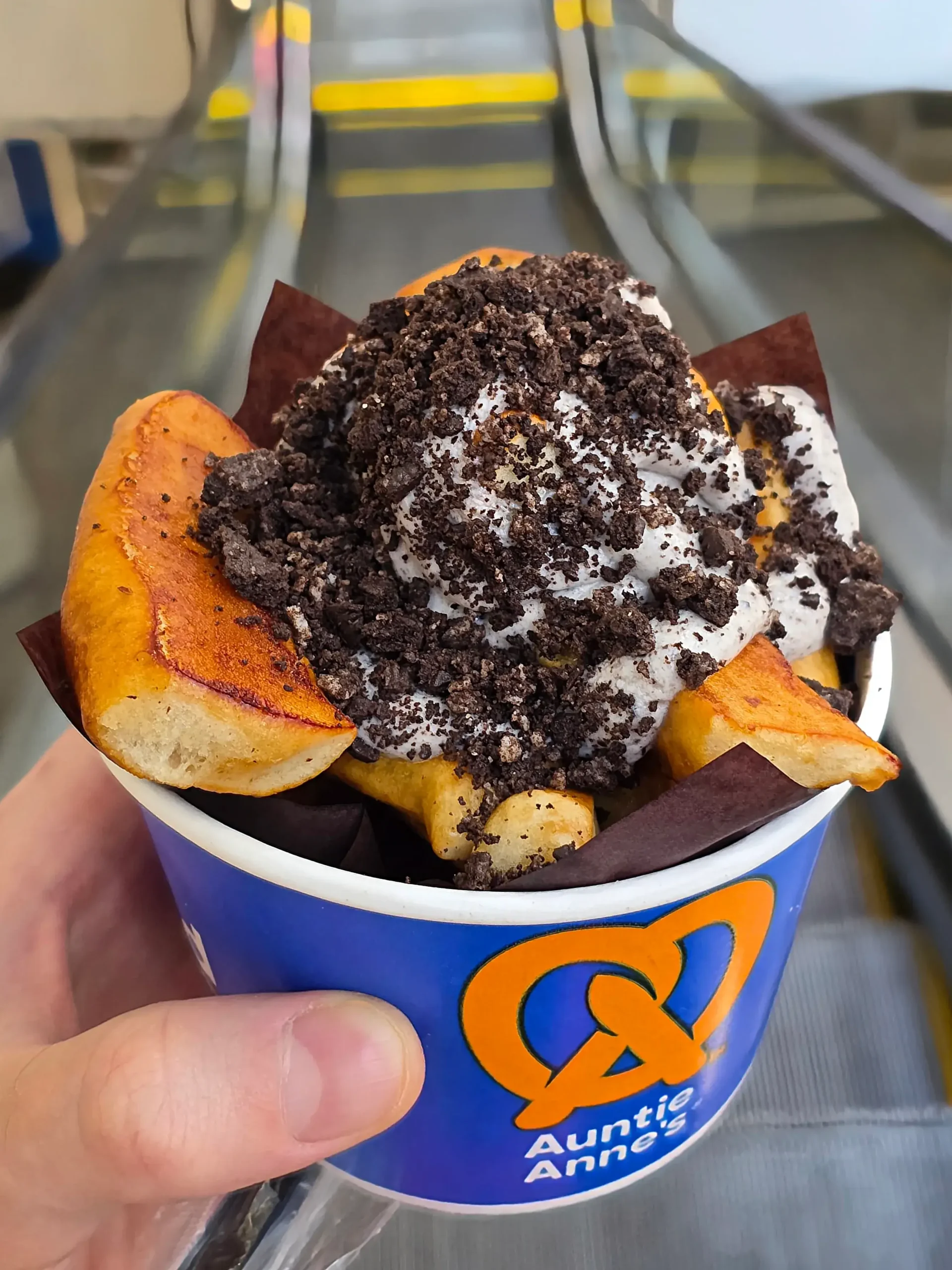 Auntie Anne's Oreo Topped Pretzel Nuggets.