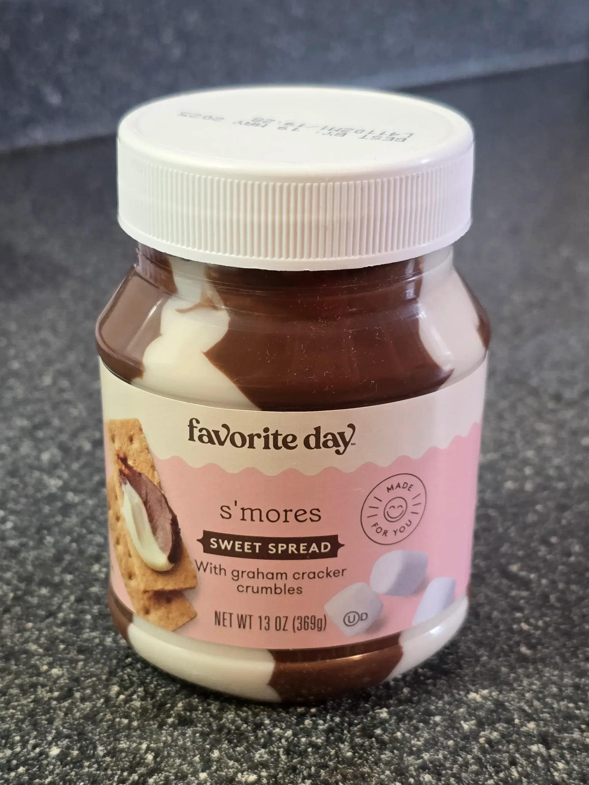 Favorite Day S'mores Spread with Graham Cracker Crumbles.