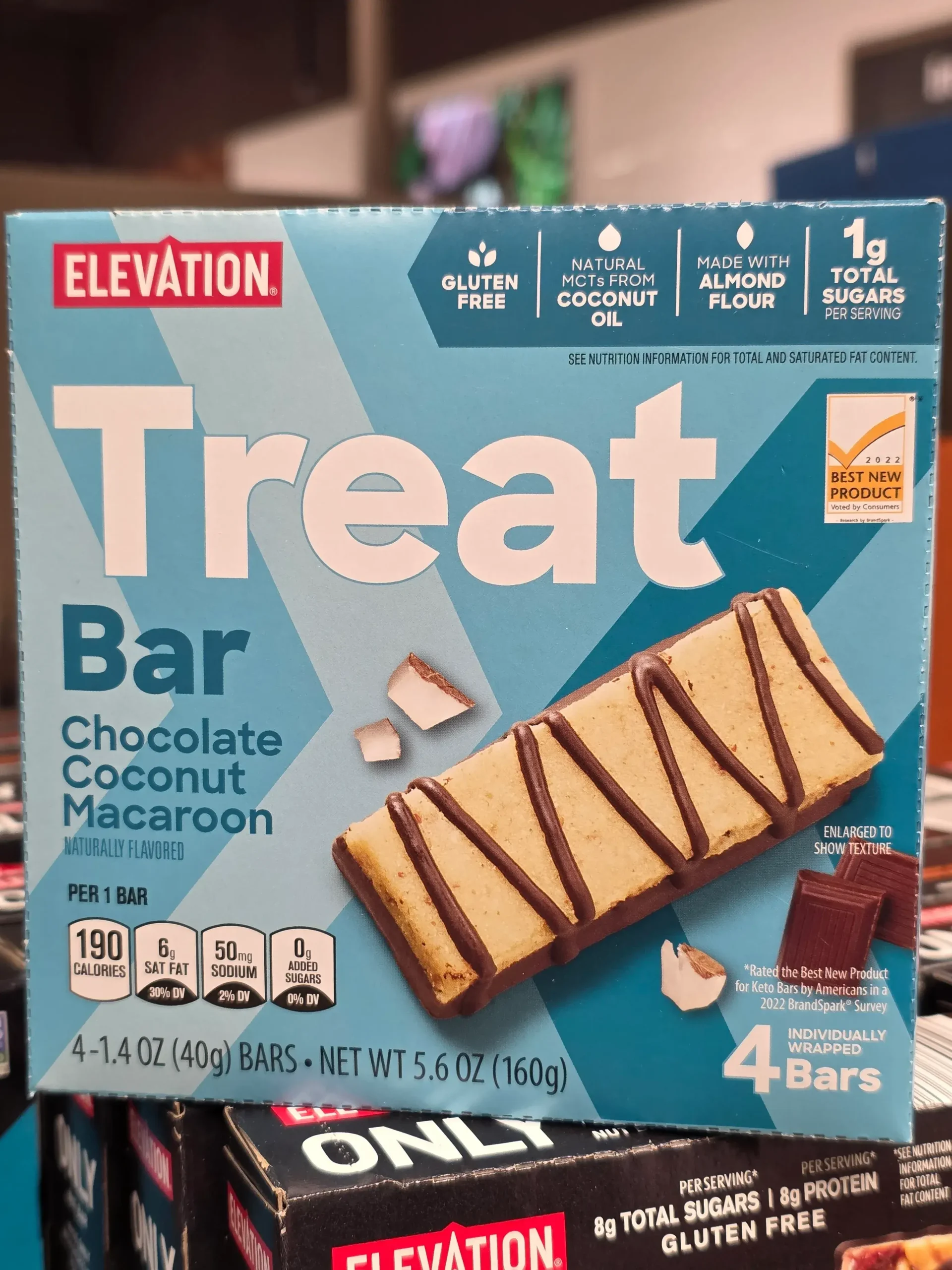Elevation Treat Bar Chocolate Coconut Macaroon.