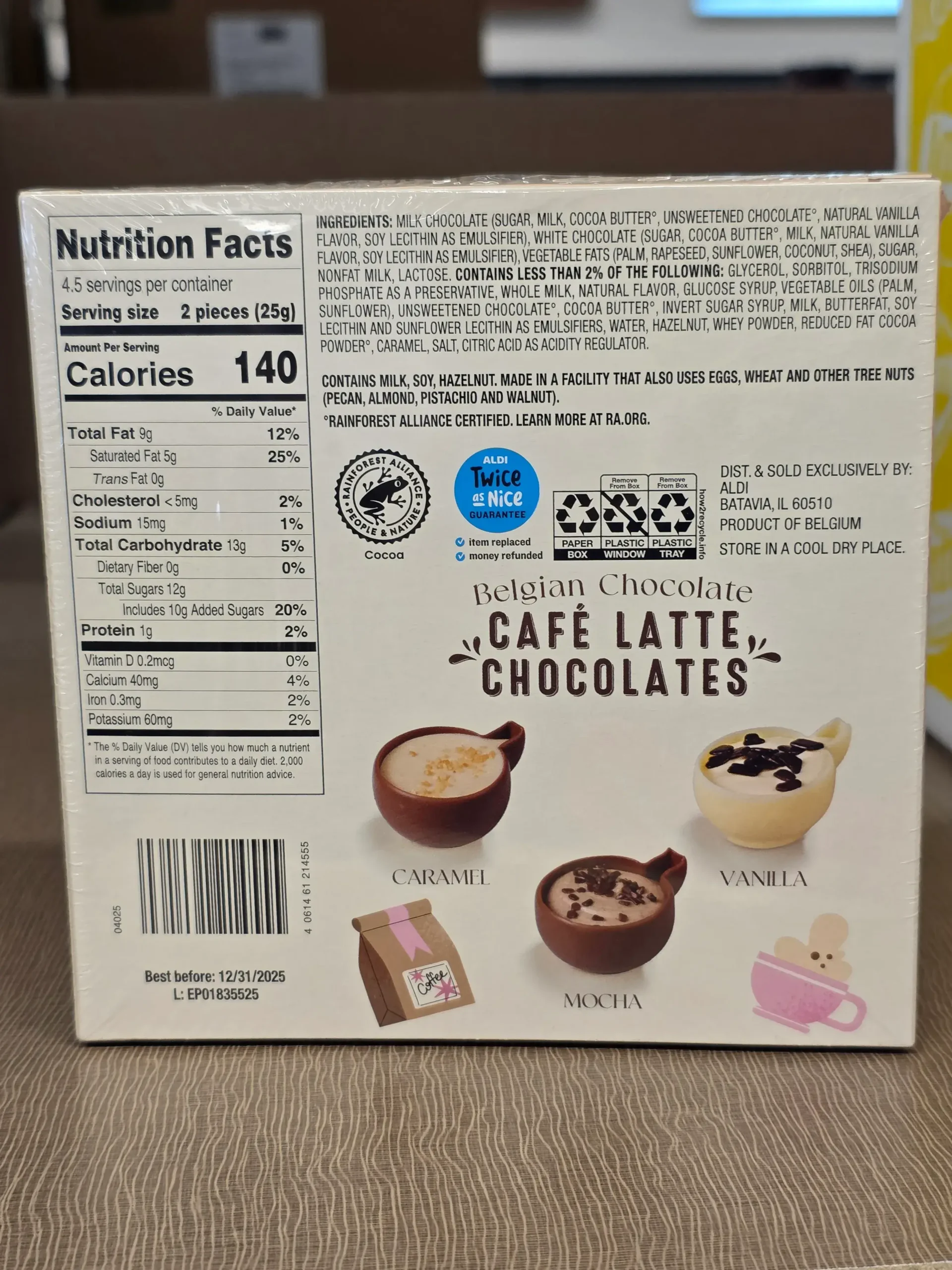 Choceur Cafe Latte Chocolates.