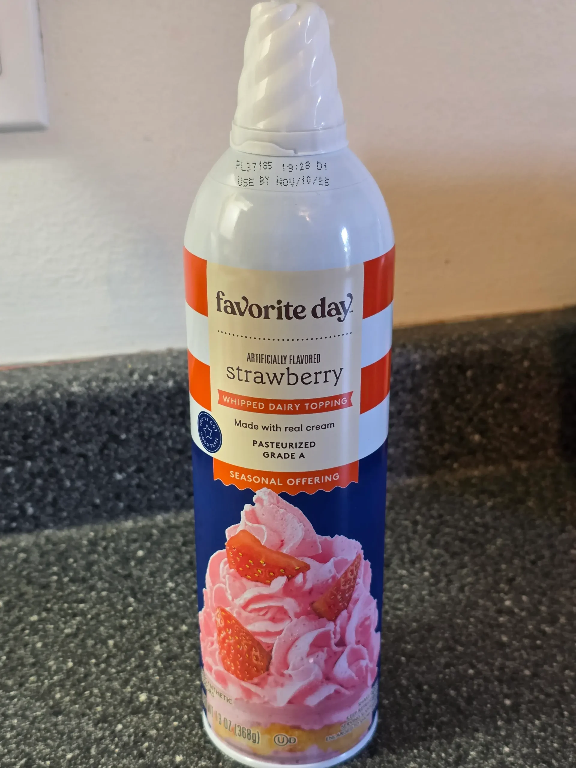 Favorite Day Strawberry Whipped Cream Dairy Topping.