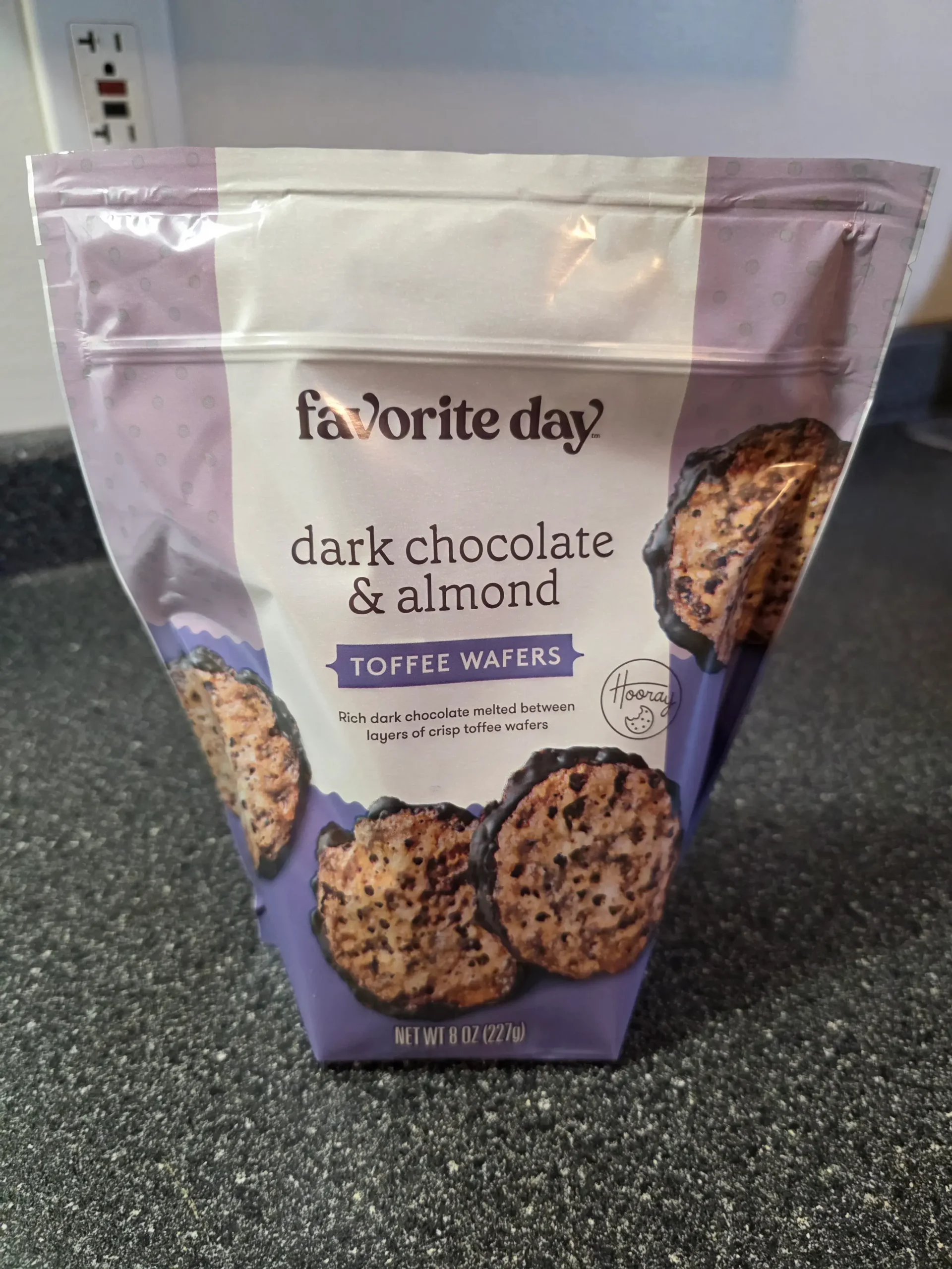 Favorite Day Dark Chocolate & Almond Toffee Wafers.