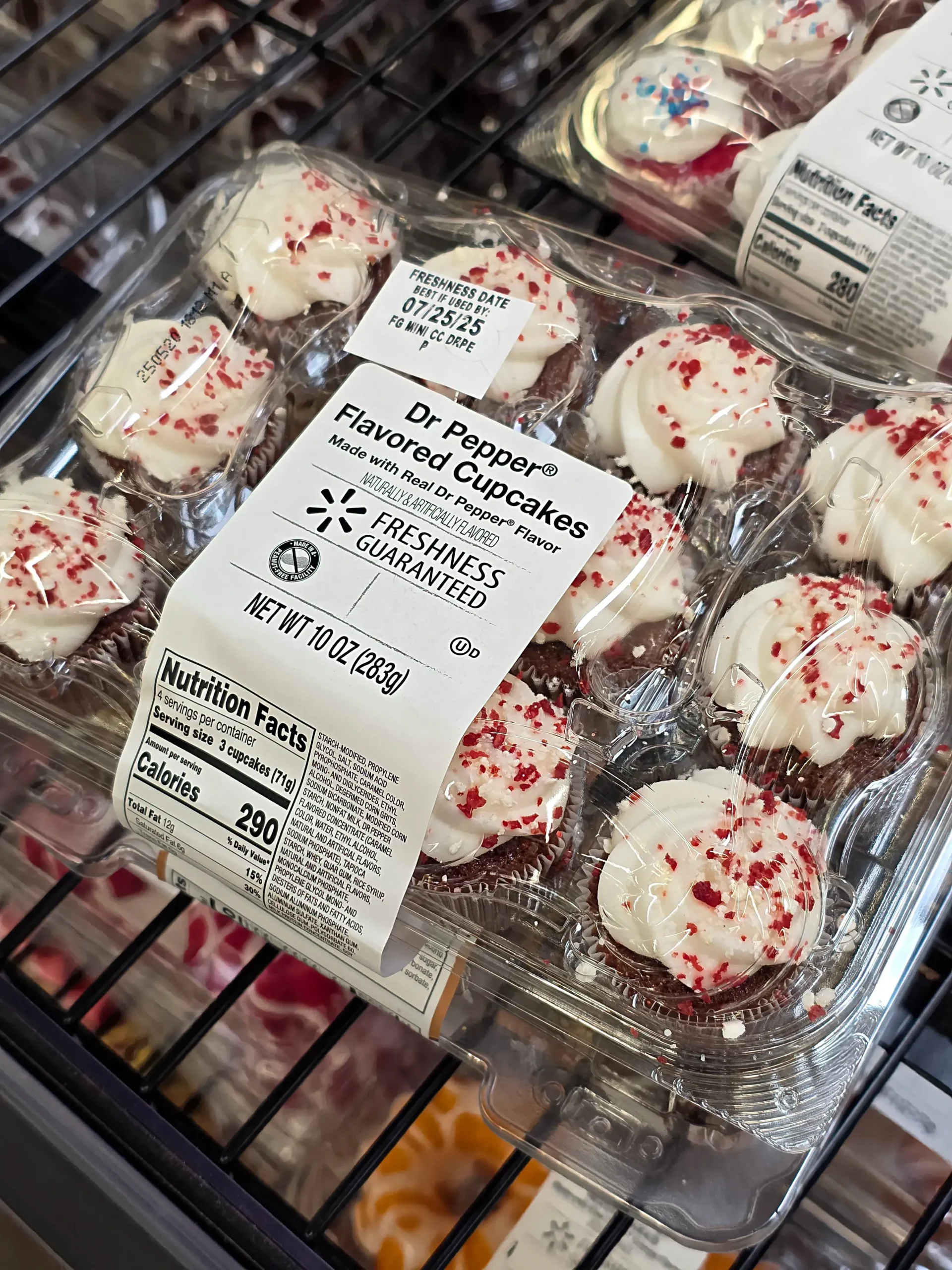 Walmart Freshness Guaranteed Dr. Pepper Flavored Cupcakes.