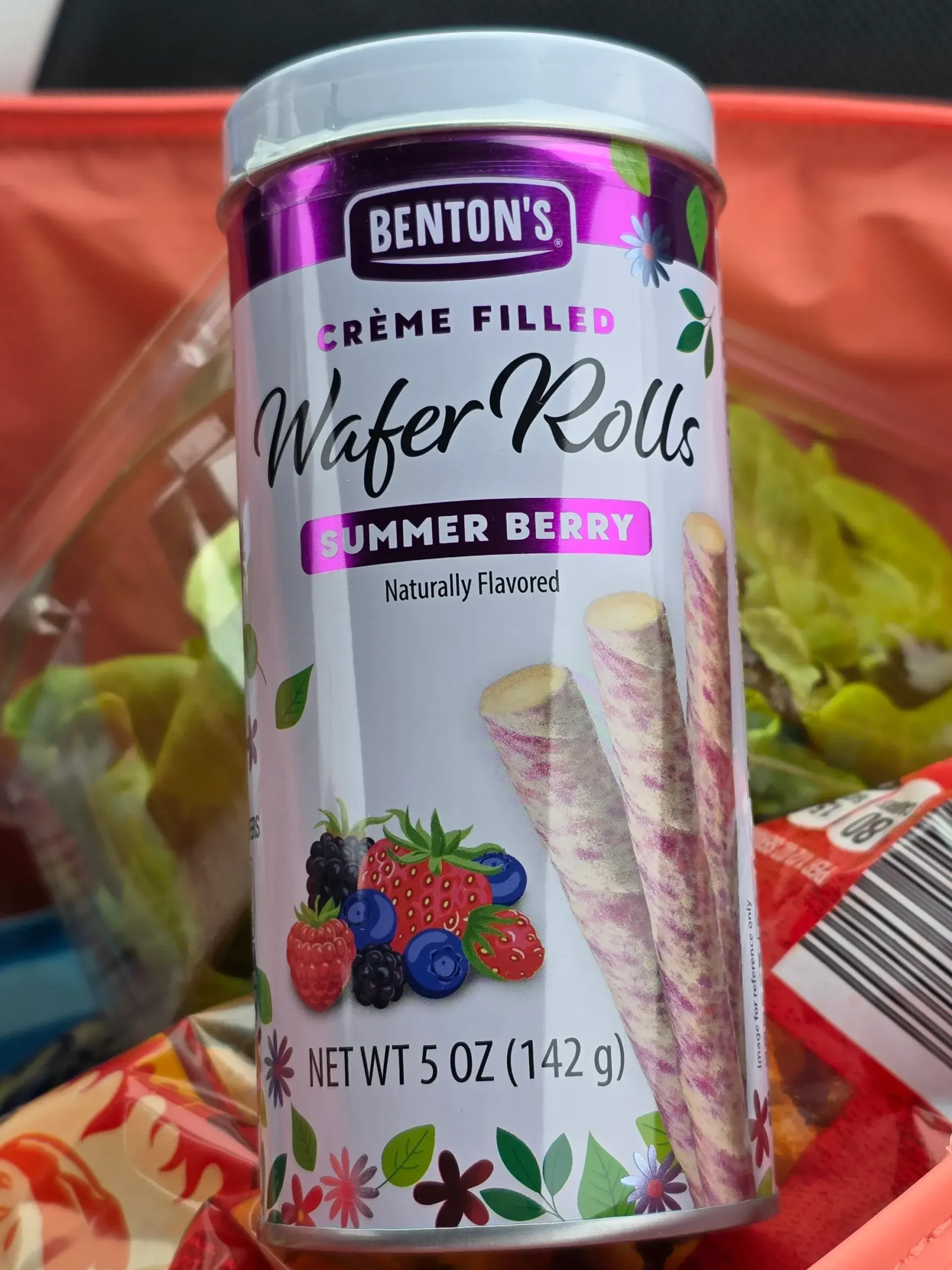 Benton's Creme Filled Summer Berry Wafer Rolls.