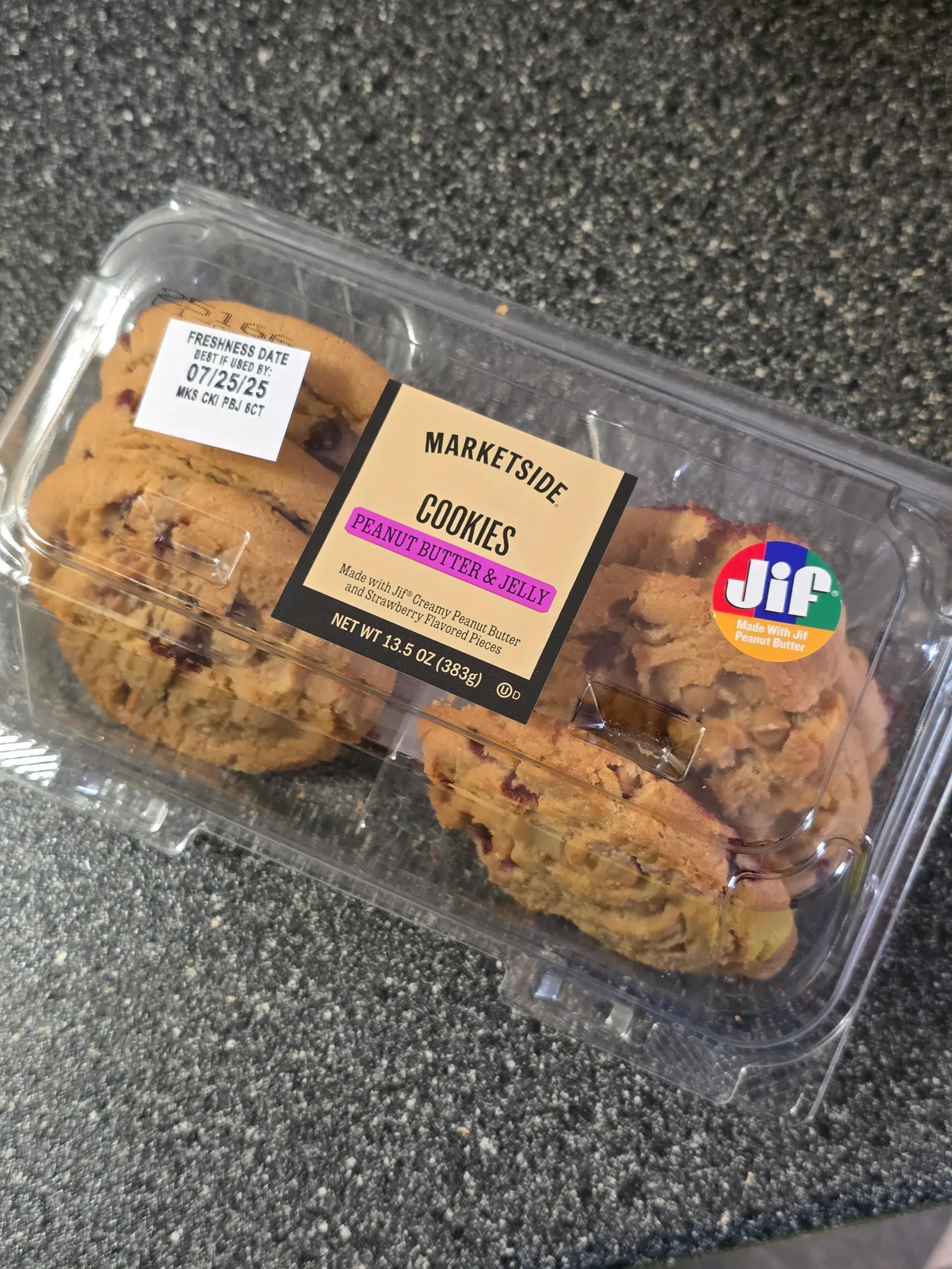 Walmart Marketside Peanut Butter & Jelly Bakery Cookies made with JIF Peanut Butter.