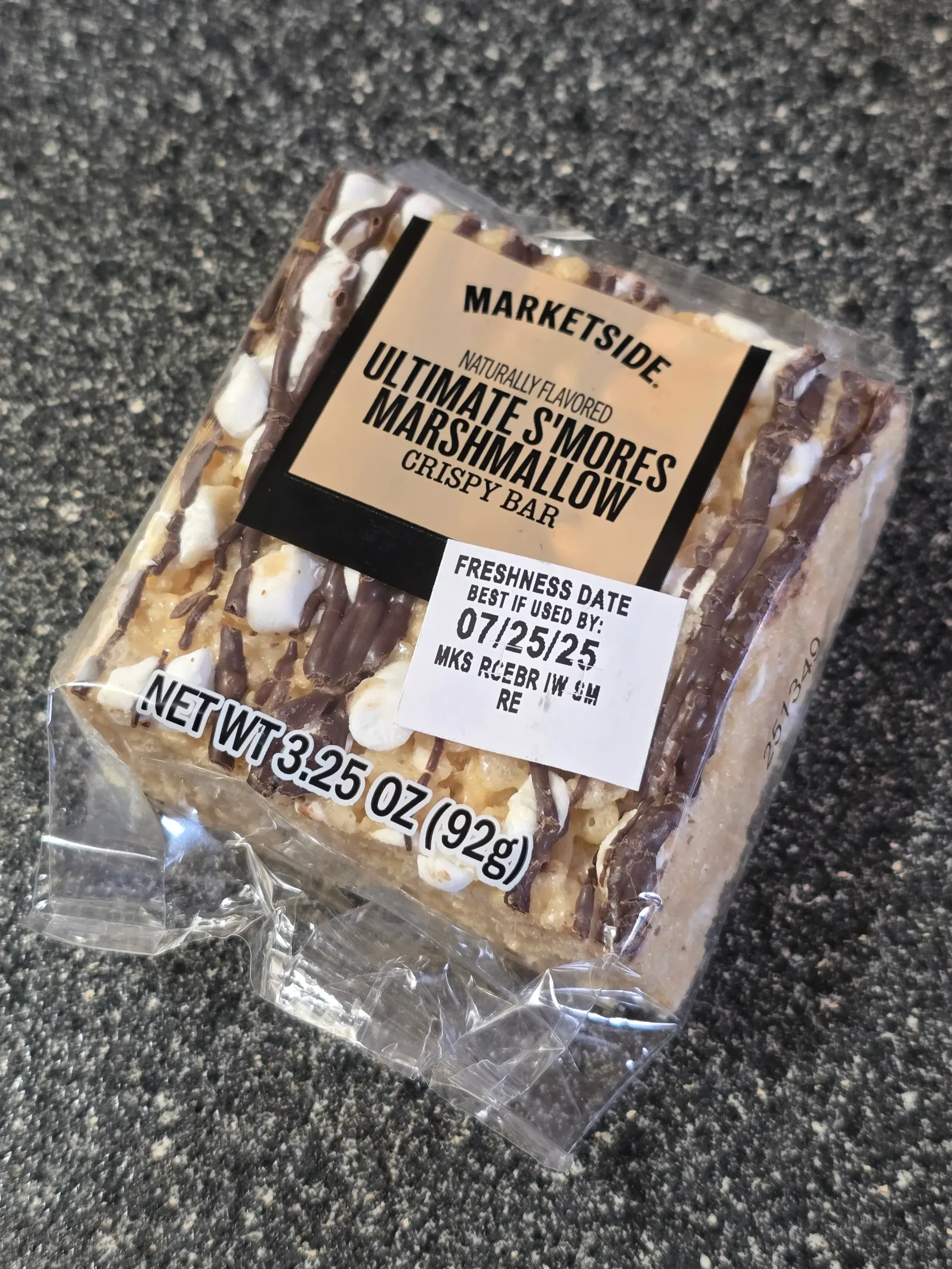 Walmart Marketside Ultimate S'mores Flavored Crispy Bar.
