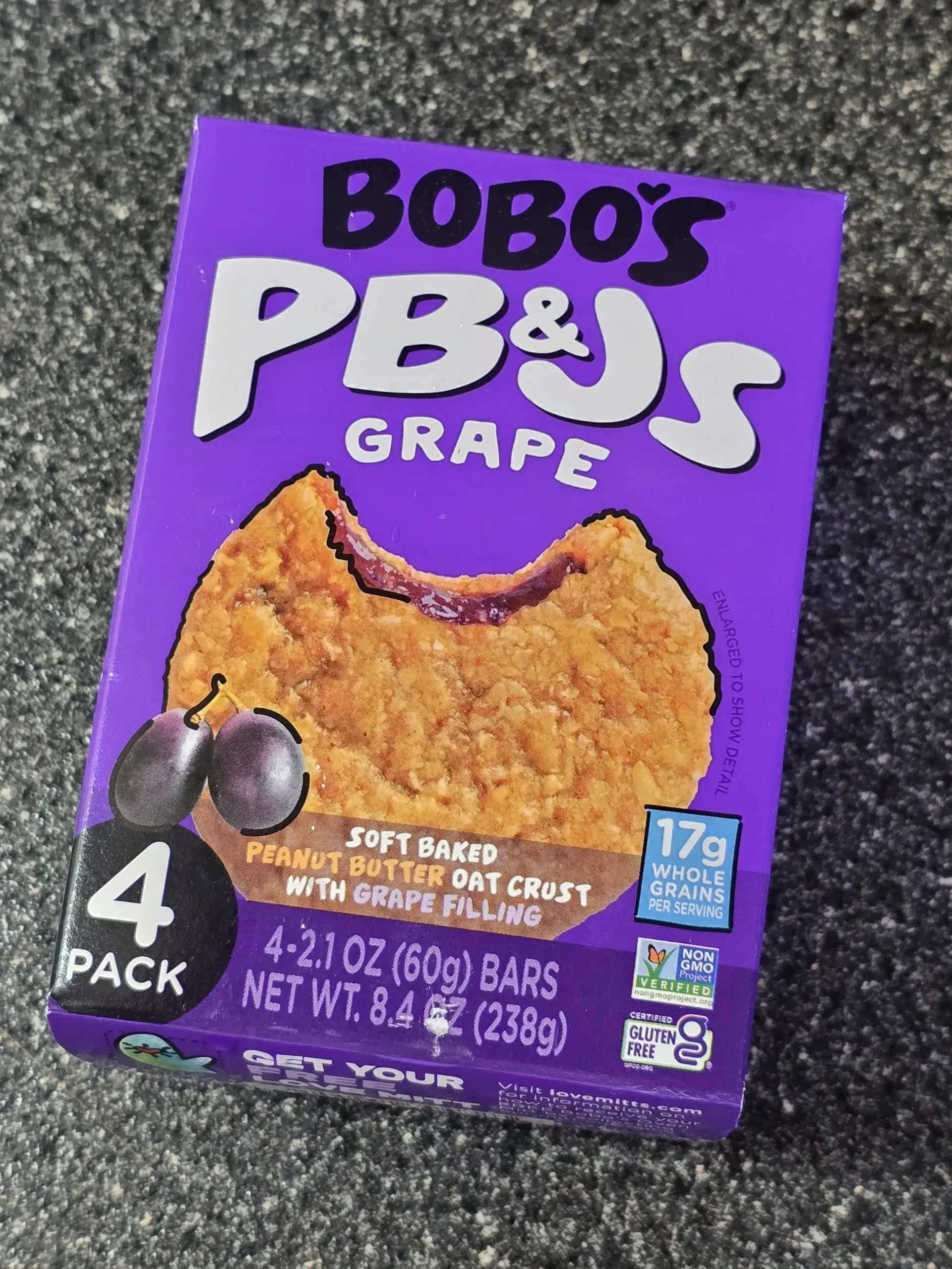 Bobo's PB&Js Grape Oat Bars.