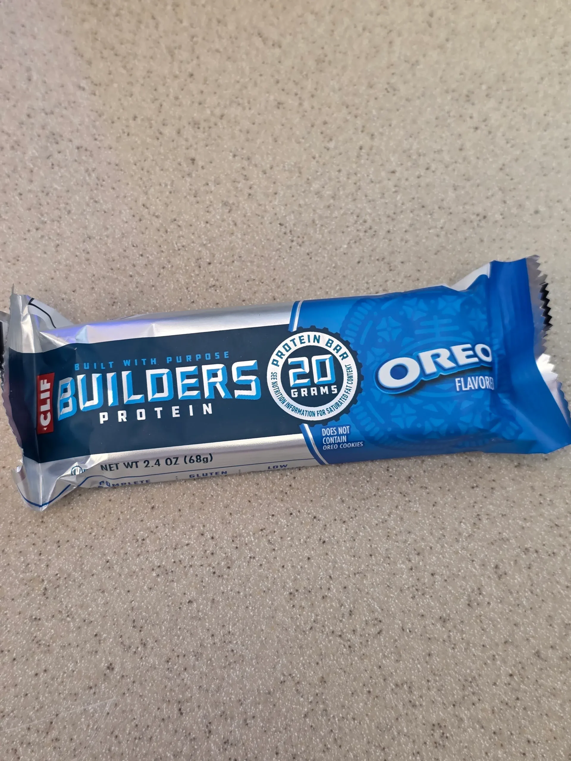 Clif Builders Oreo Flavored Protein Bar.