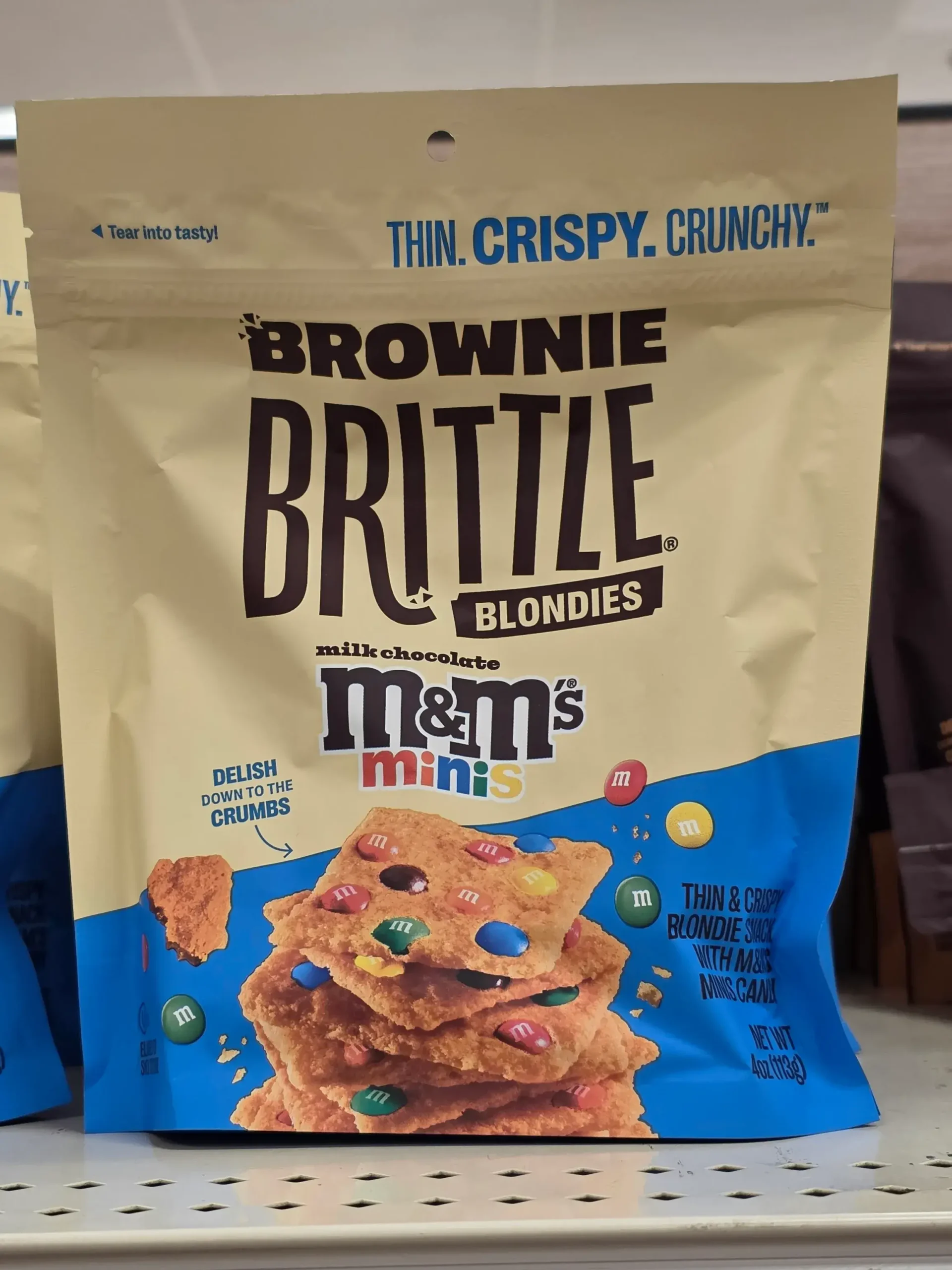 Brownie Brittle Blondies with M&M's Minis.