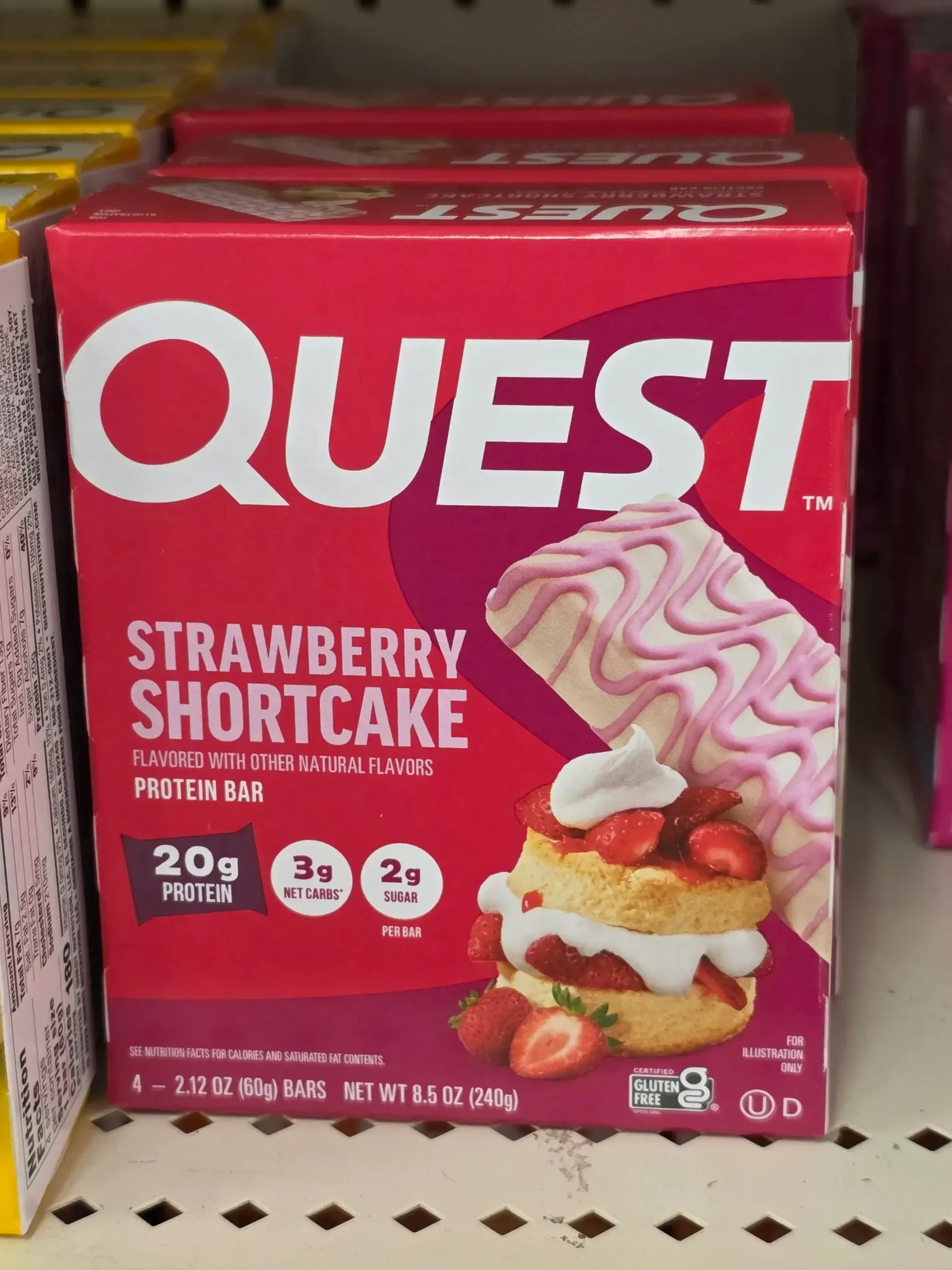 Quest Strawberry Shortcake Protein Bar.