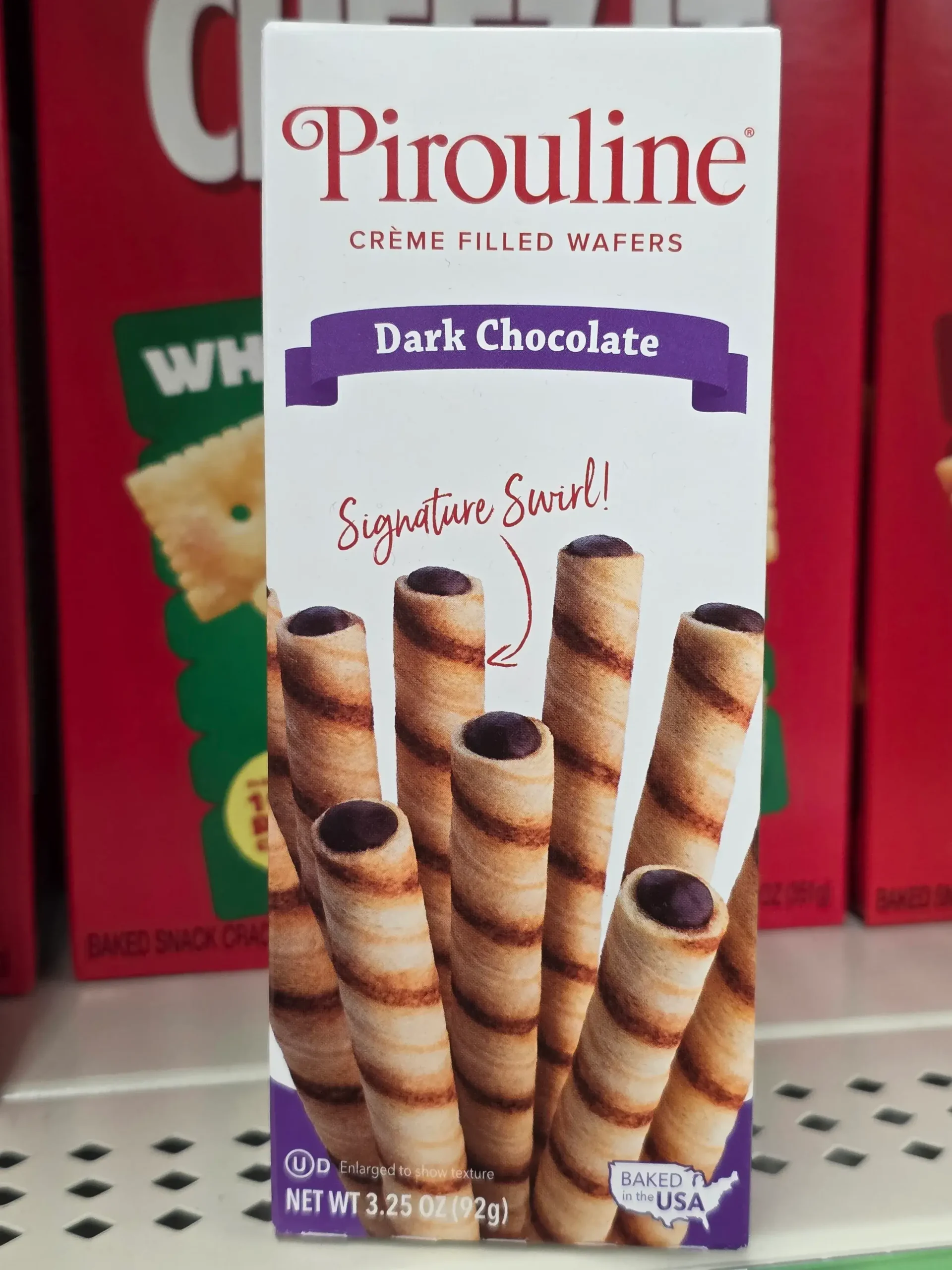 Pirouline Dark Chocolate Creme Filled Wafers.