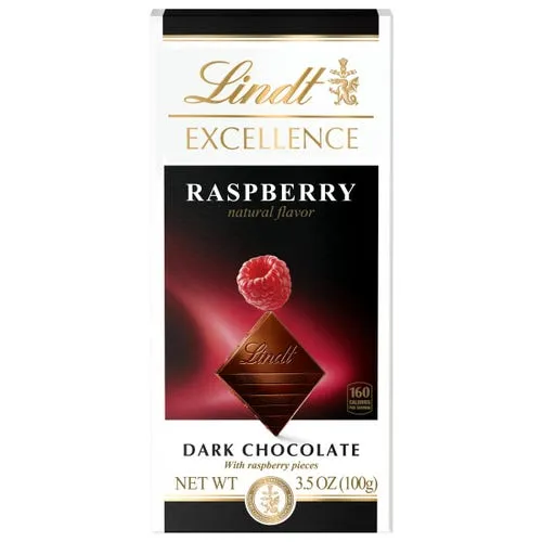Lindt Excellent Raspberry Dark Chocolate Bar.