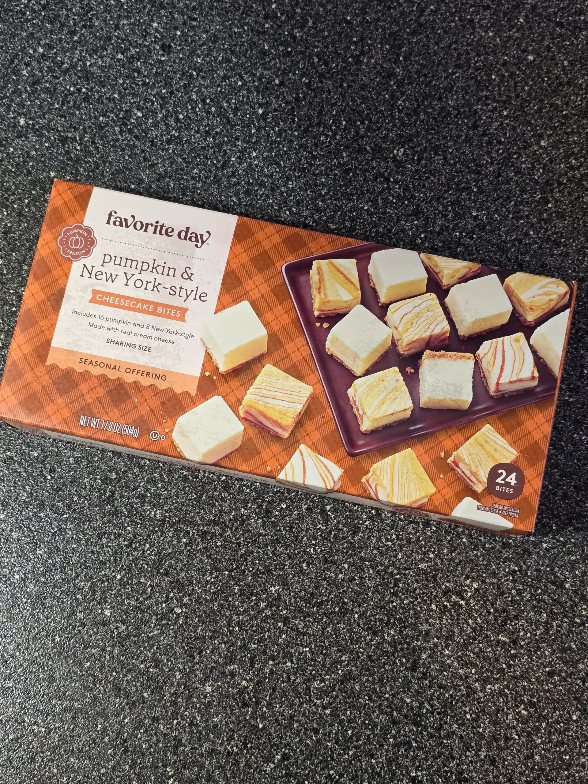 Favorite Day Frozen Pumpkin Cheesecake Bites.