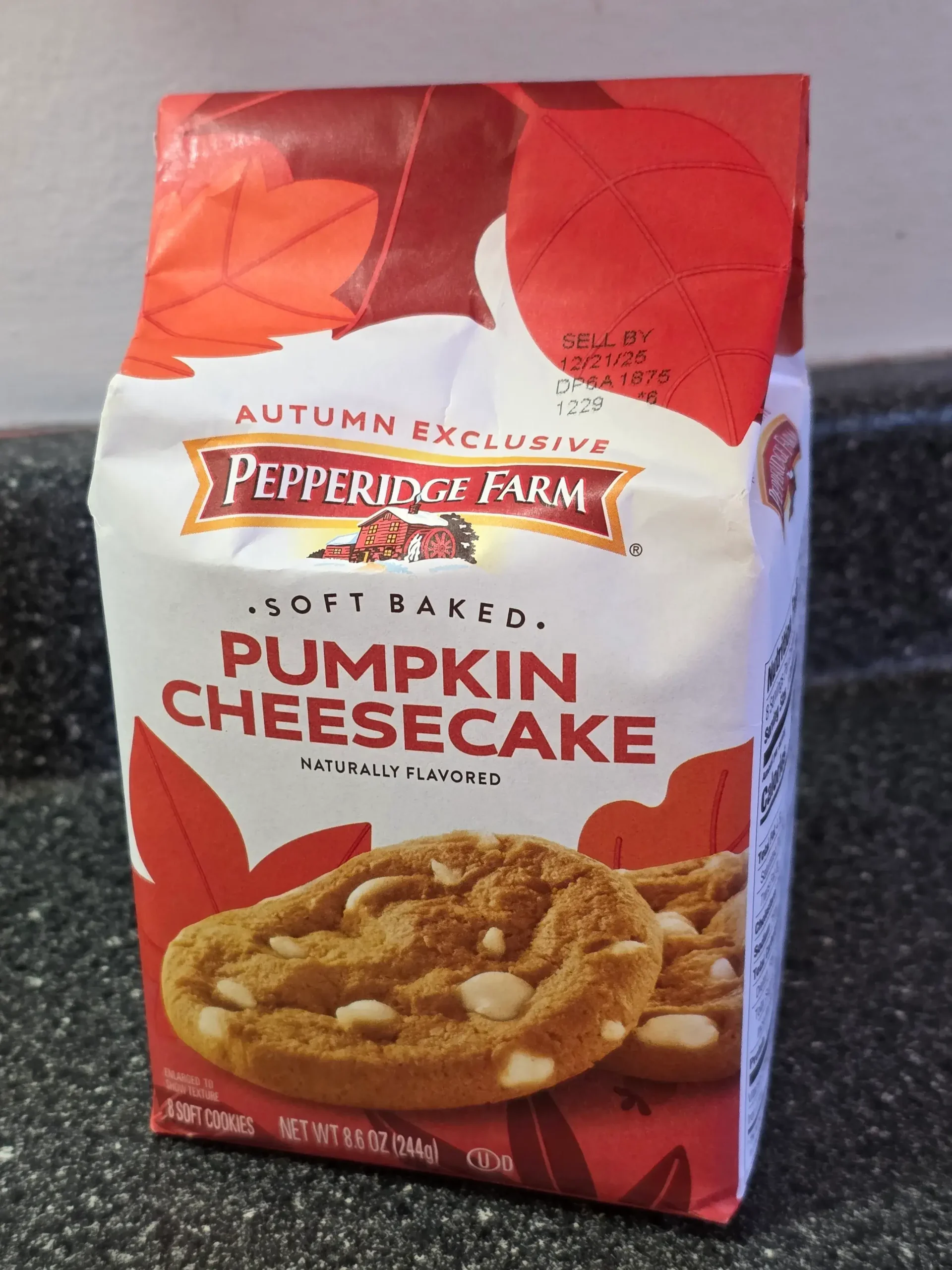 Pepperidge Farm Soft Baked Pumpkin Cheesecake Cookies.