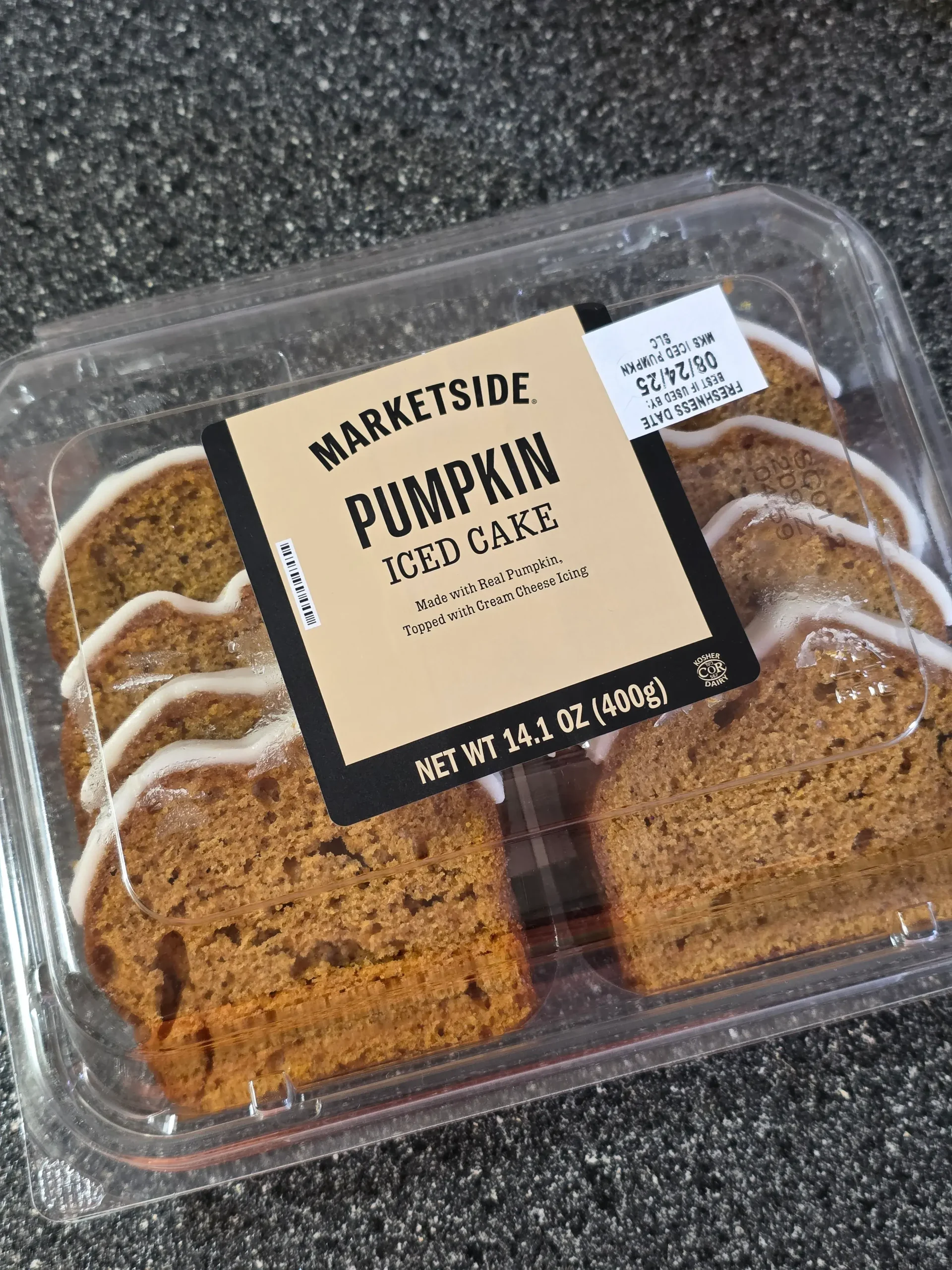 Walmart Marketside Pumpkin Iced Cake Slices.