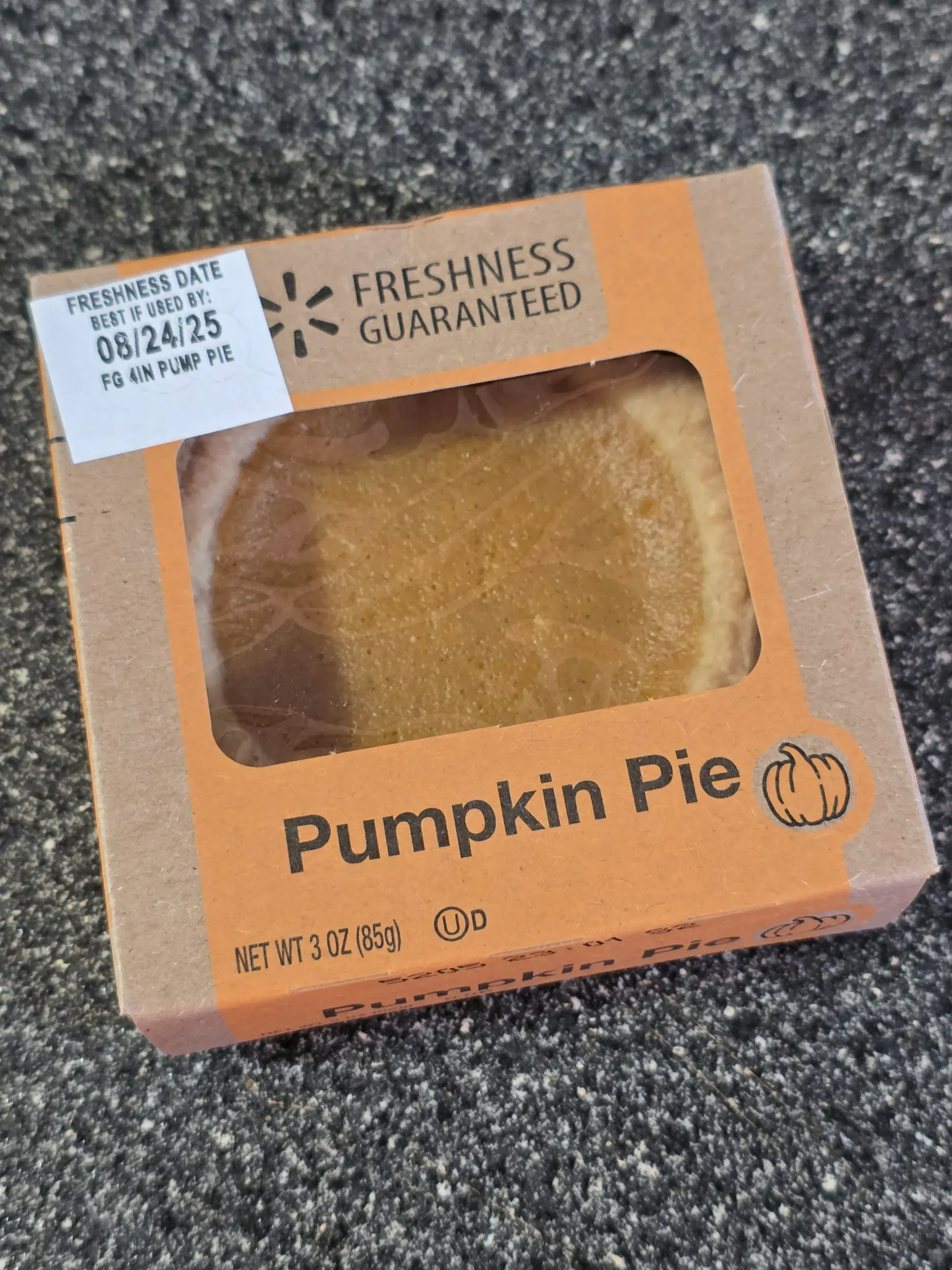 Walmart Freshness Guaranteed Mini Pumpkin Pie.