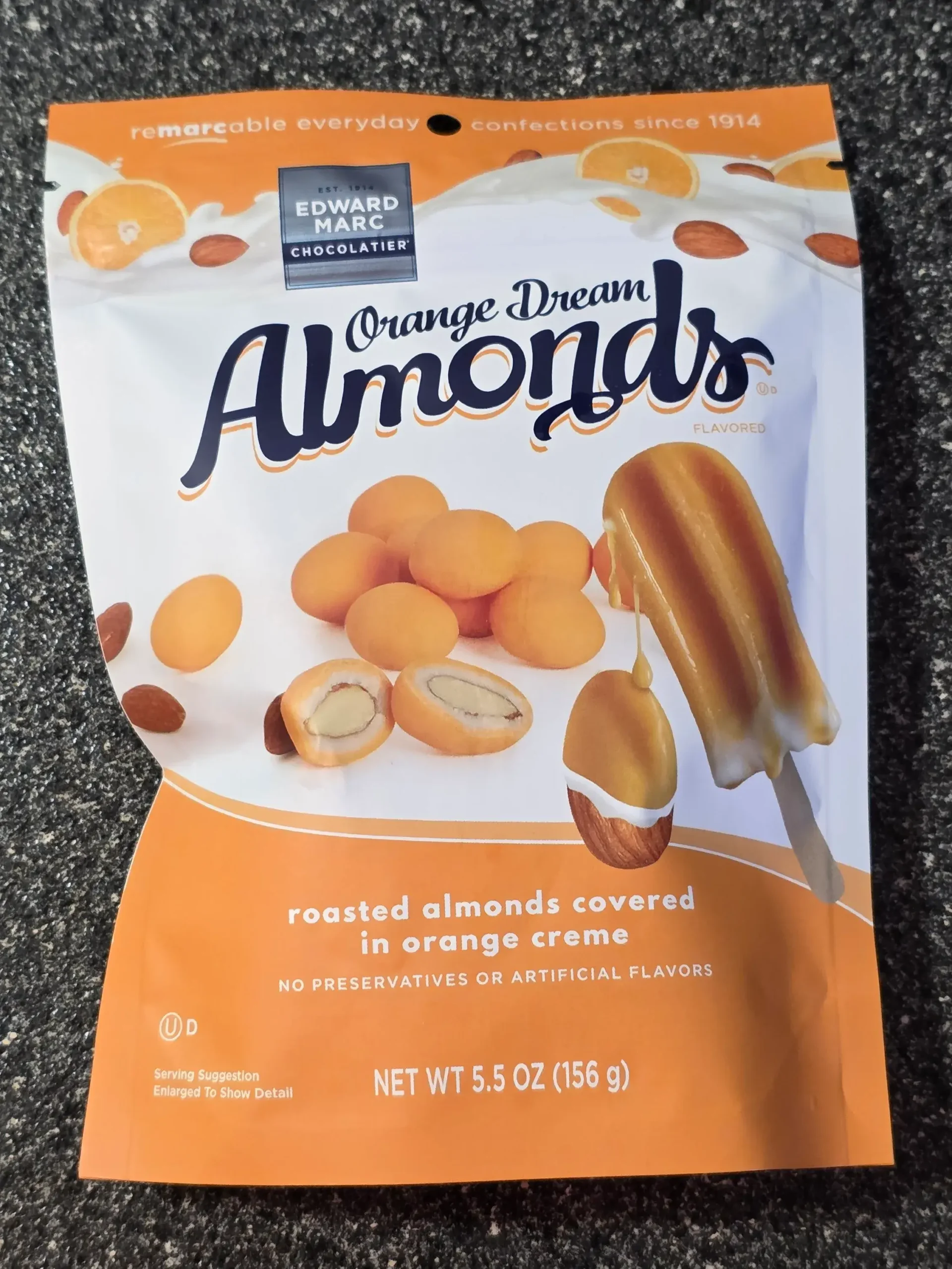 Edward Marc Chocolatier Orange Dream Almonds.