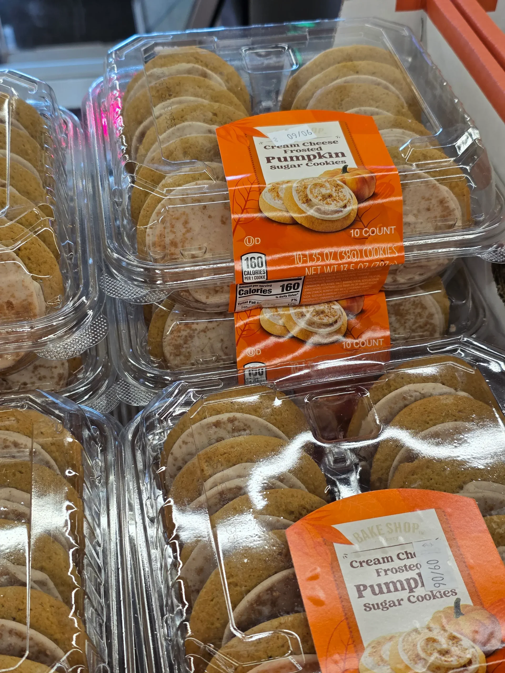 Aldi Bake Shop Cream Cheese Frosted Pumpkin Sugar Cookies.