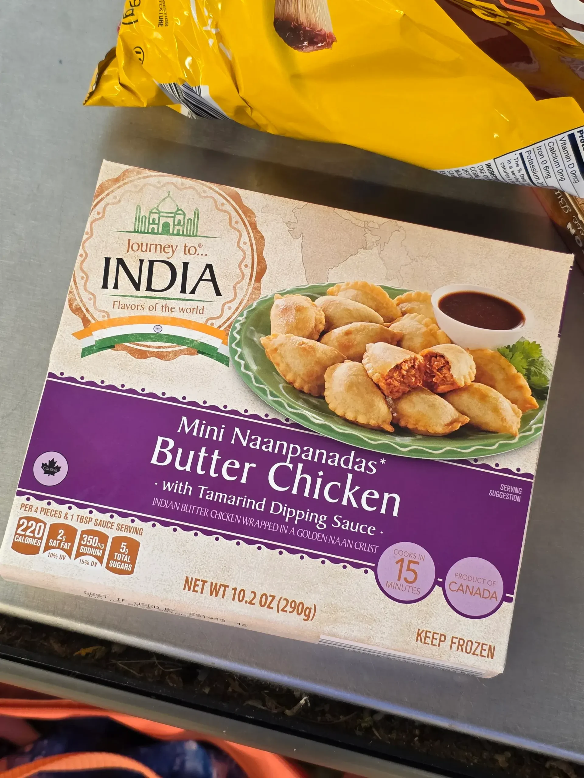 Aldi Journey to India Mini Naanpanadas Butter Chicken.