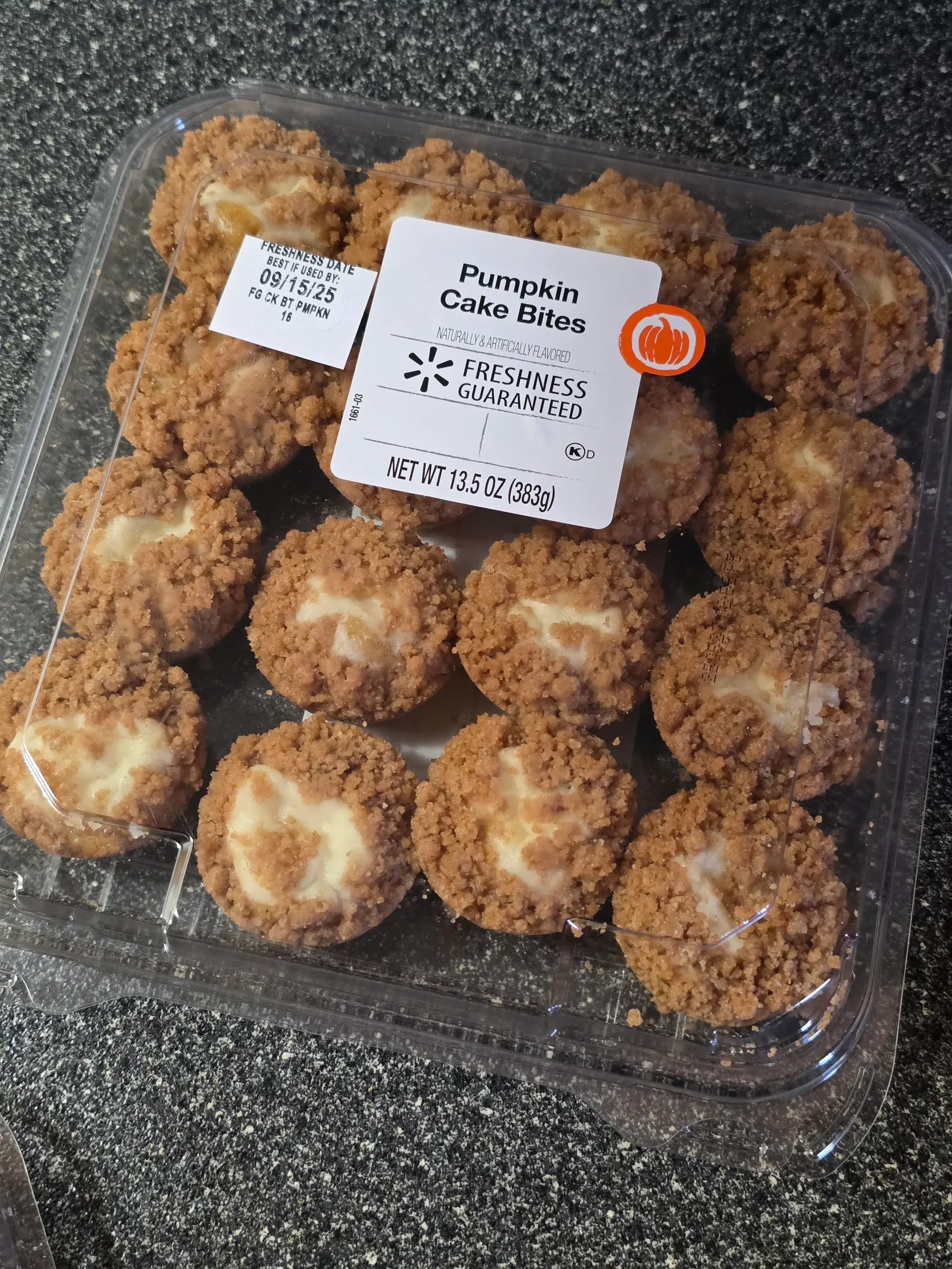 Walmart Freshness Guaranteed Pumpkin Cake Bites.