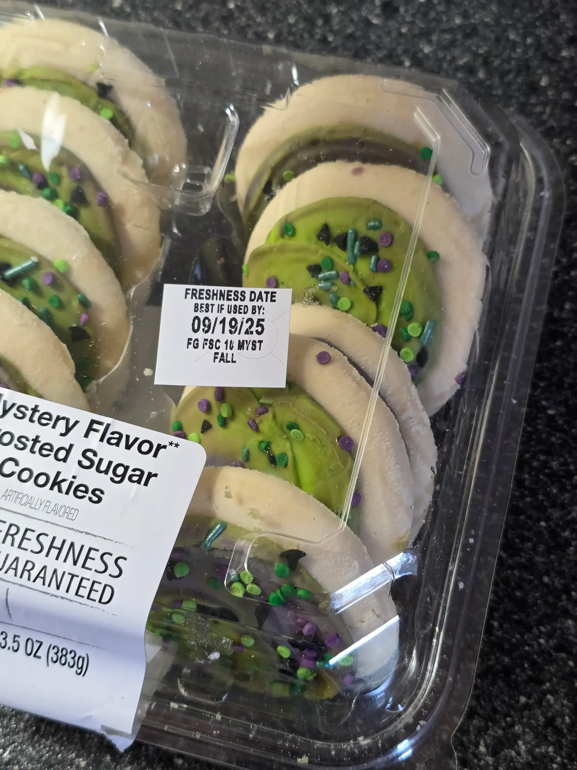 Walmart Freshness Guaranteed Mystery Flavor Frosted Sugar Cookies.
