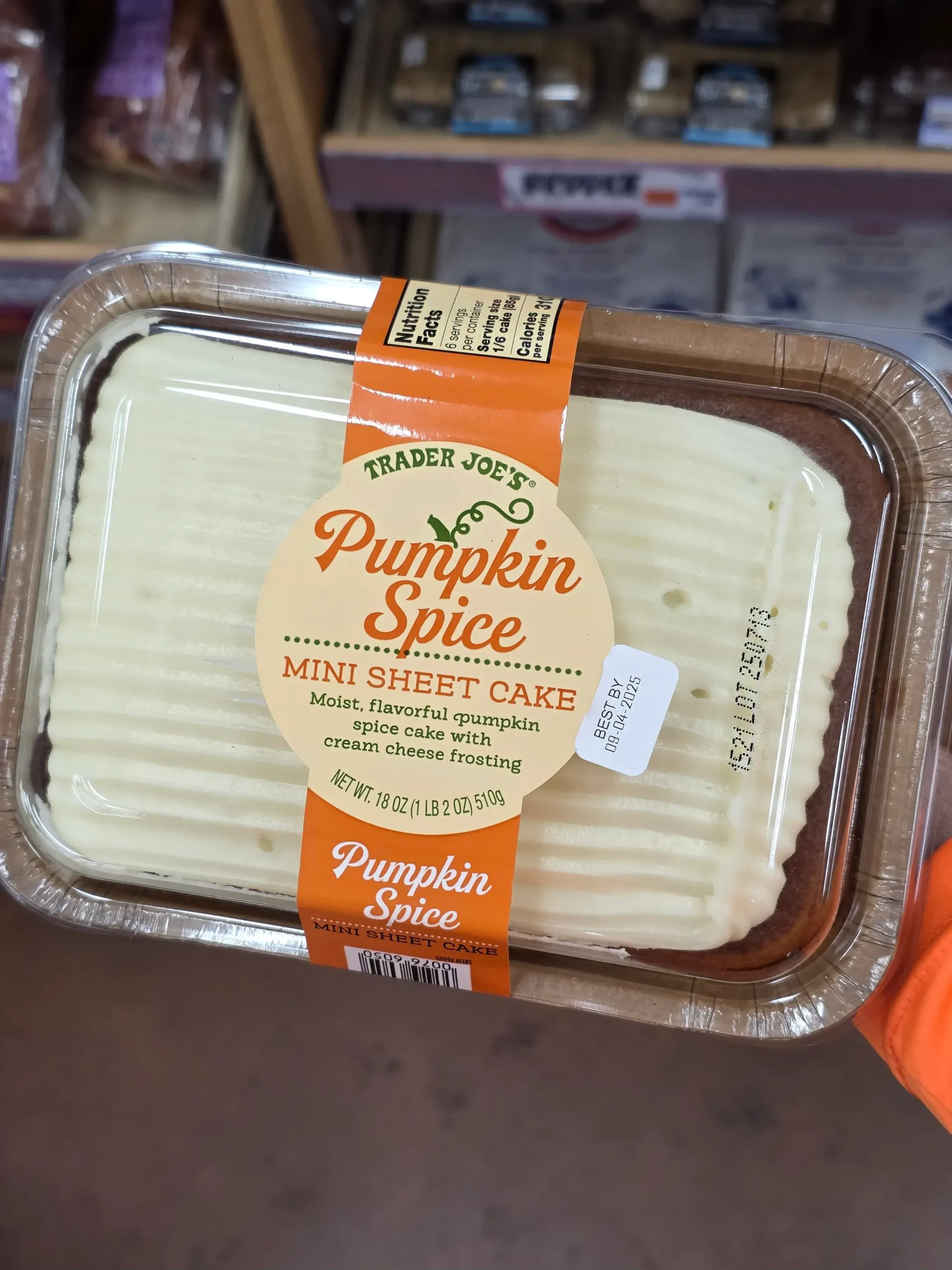 Trader Joe's Pumpkin Spice Mini Sheet Cake.