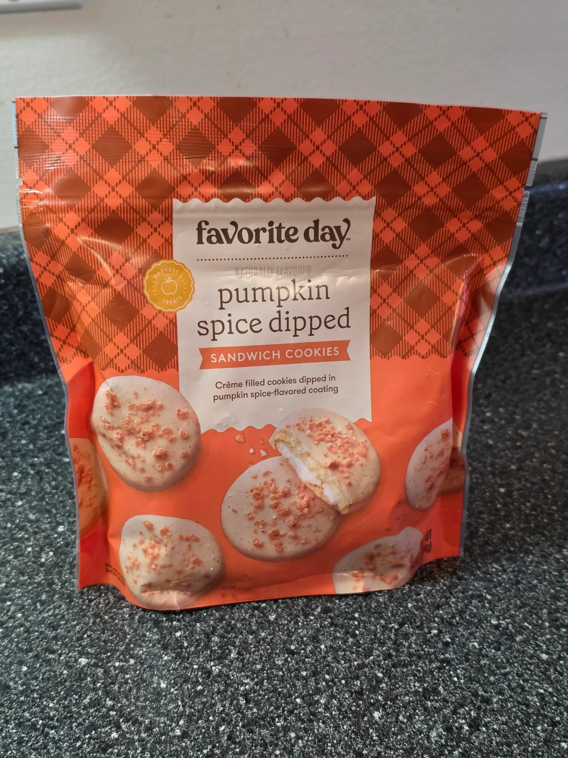Target Favorite Day Fall Harvest Pumpkin Spice Dipped Sandwich Cookies.