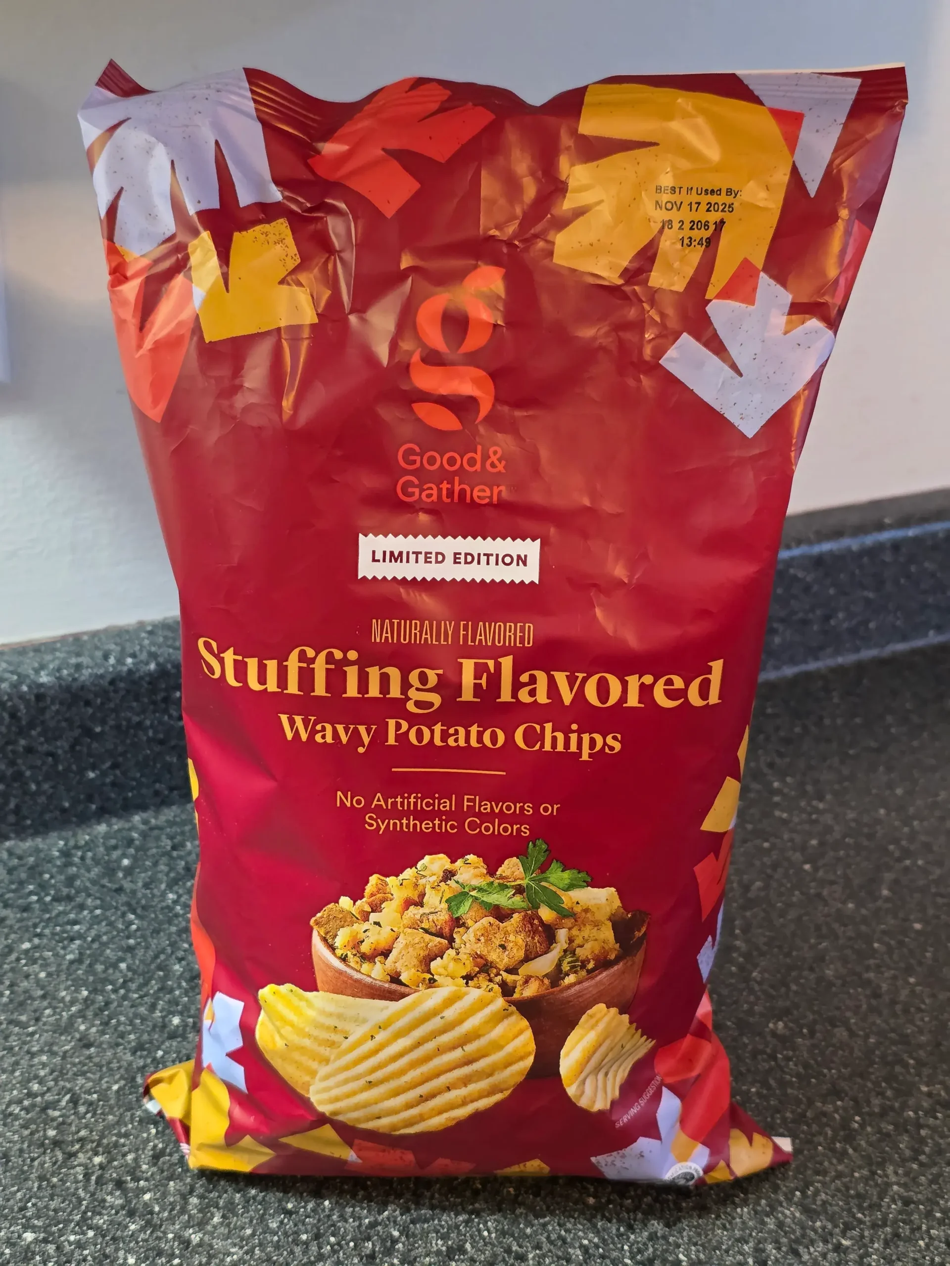 Target Good & Gather Fall Harvest Stuffing Flavored Wavy Potato Chips.