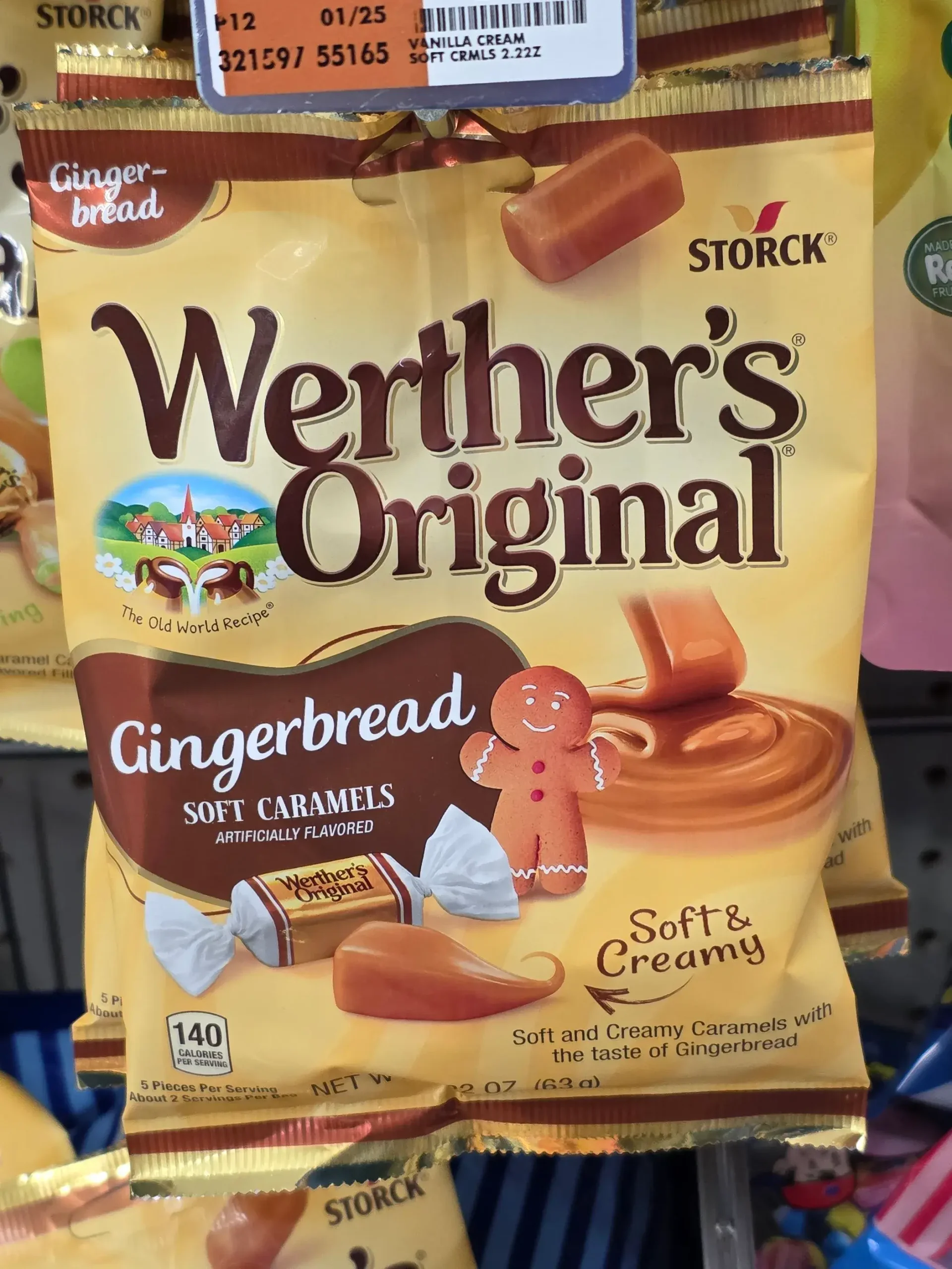 Limited Edition Werther's Original Gingerbread Soft Caramels.
