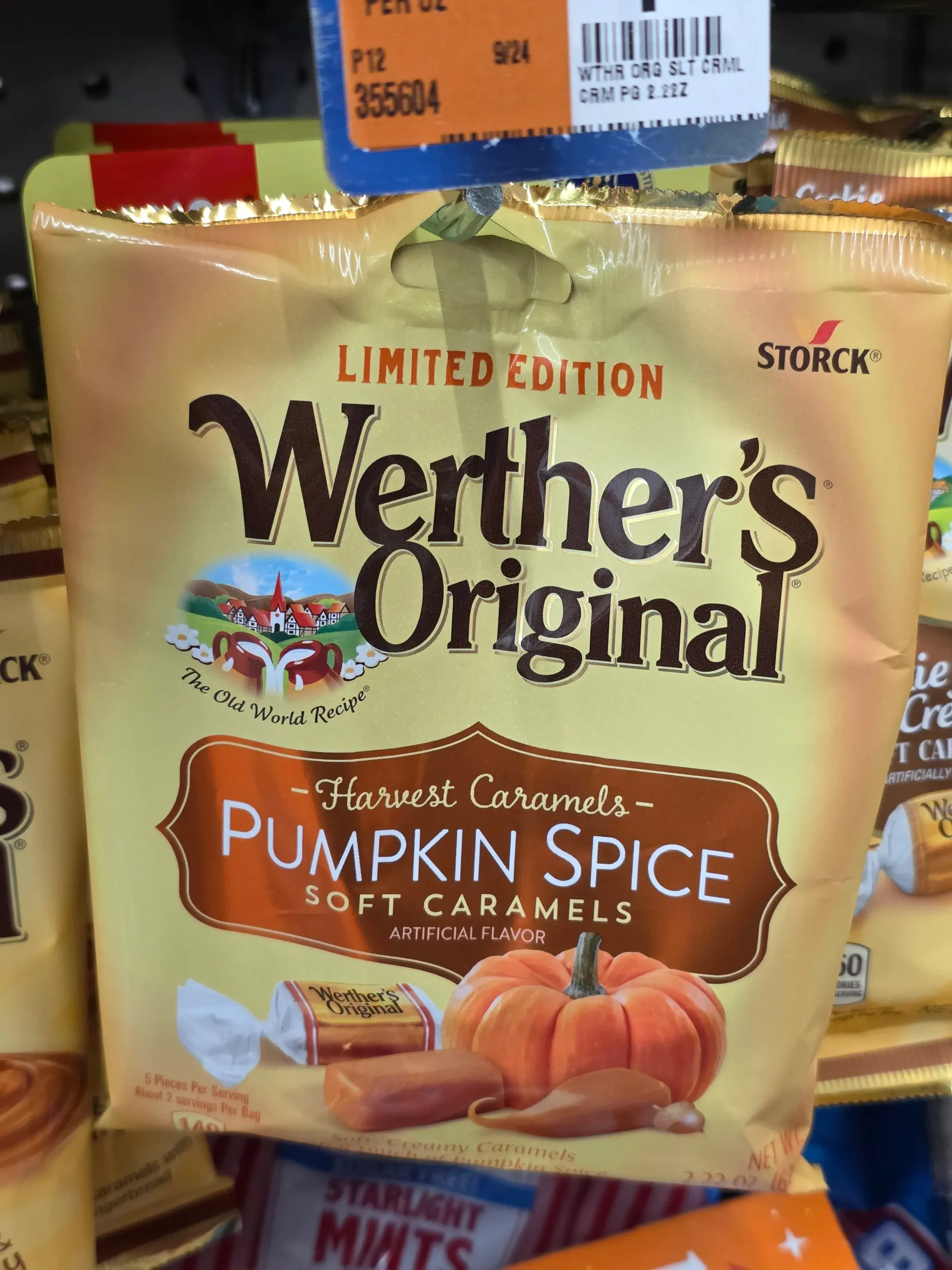 Limited Edition Werther's Original Pumpkin Spice Soft Caramels.