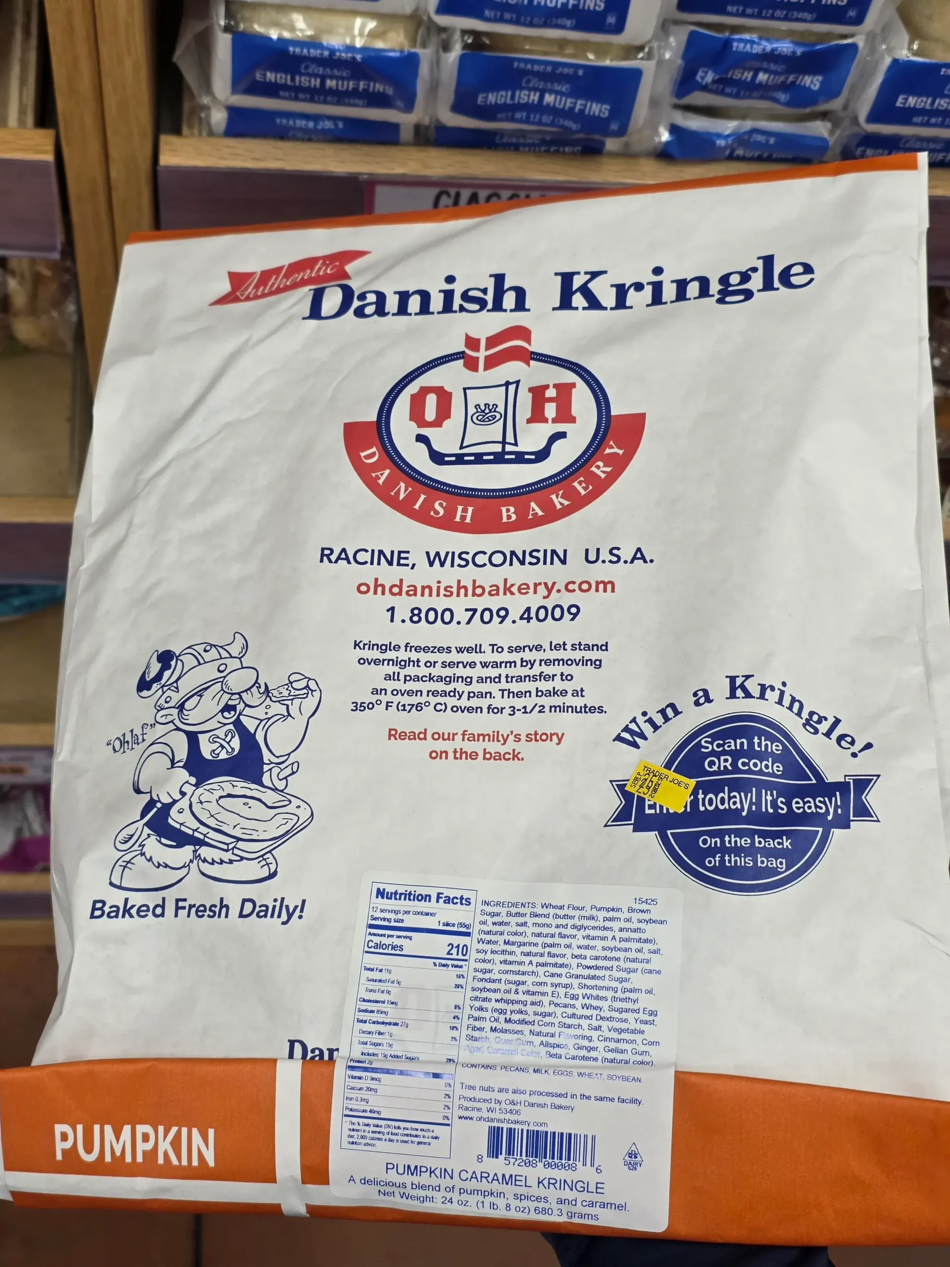 Trader Joe's Pumpkin Caramel Danish Kringle.