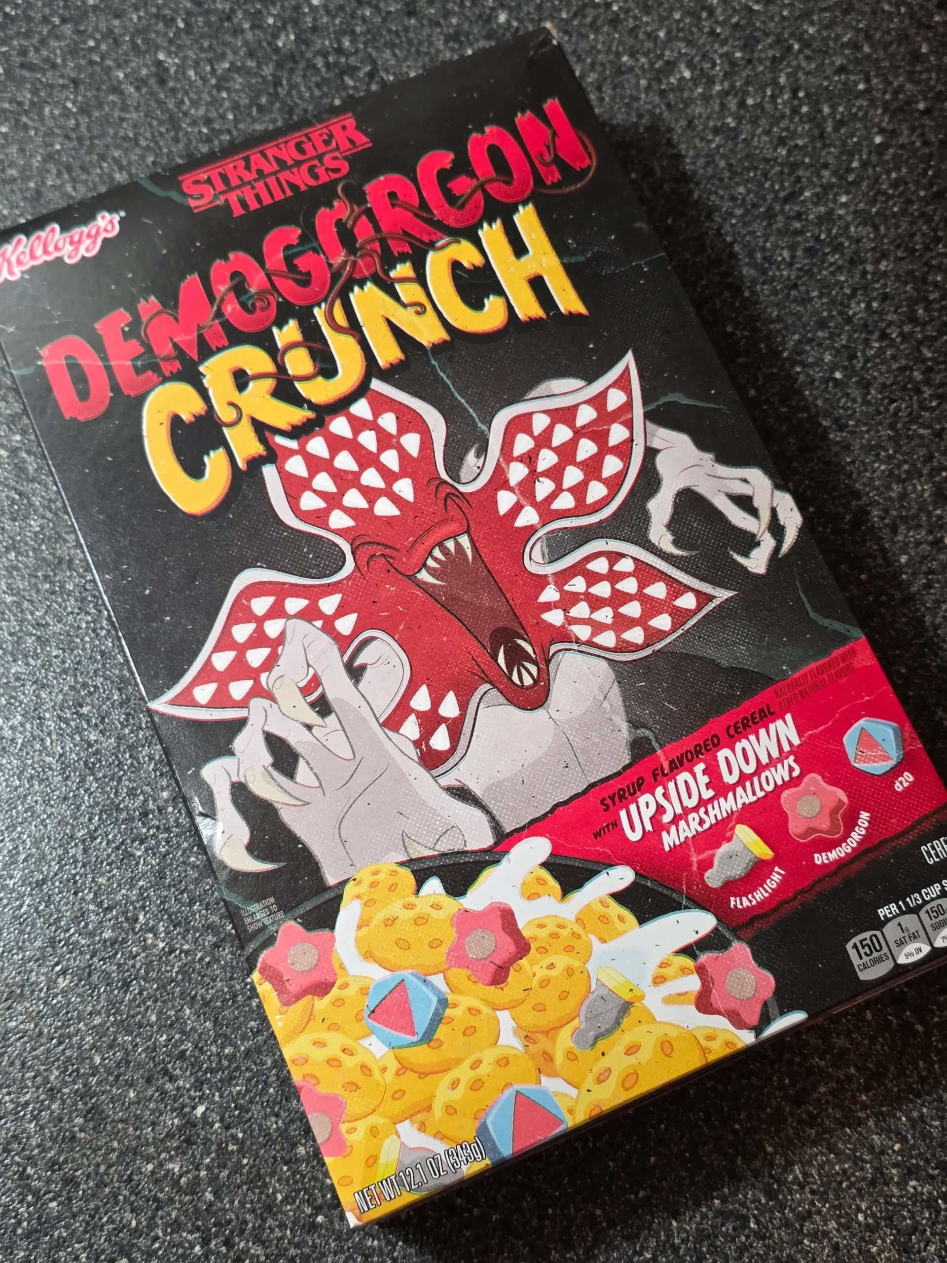 Kellogg's Stranger Things Demogorgon Crunch Cereal.