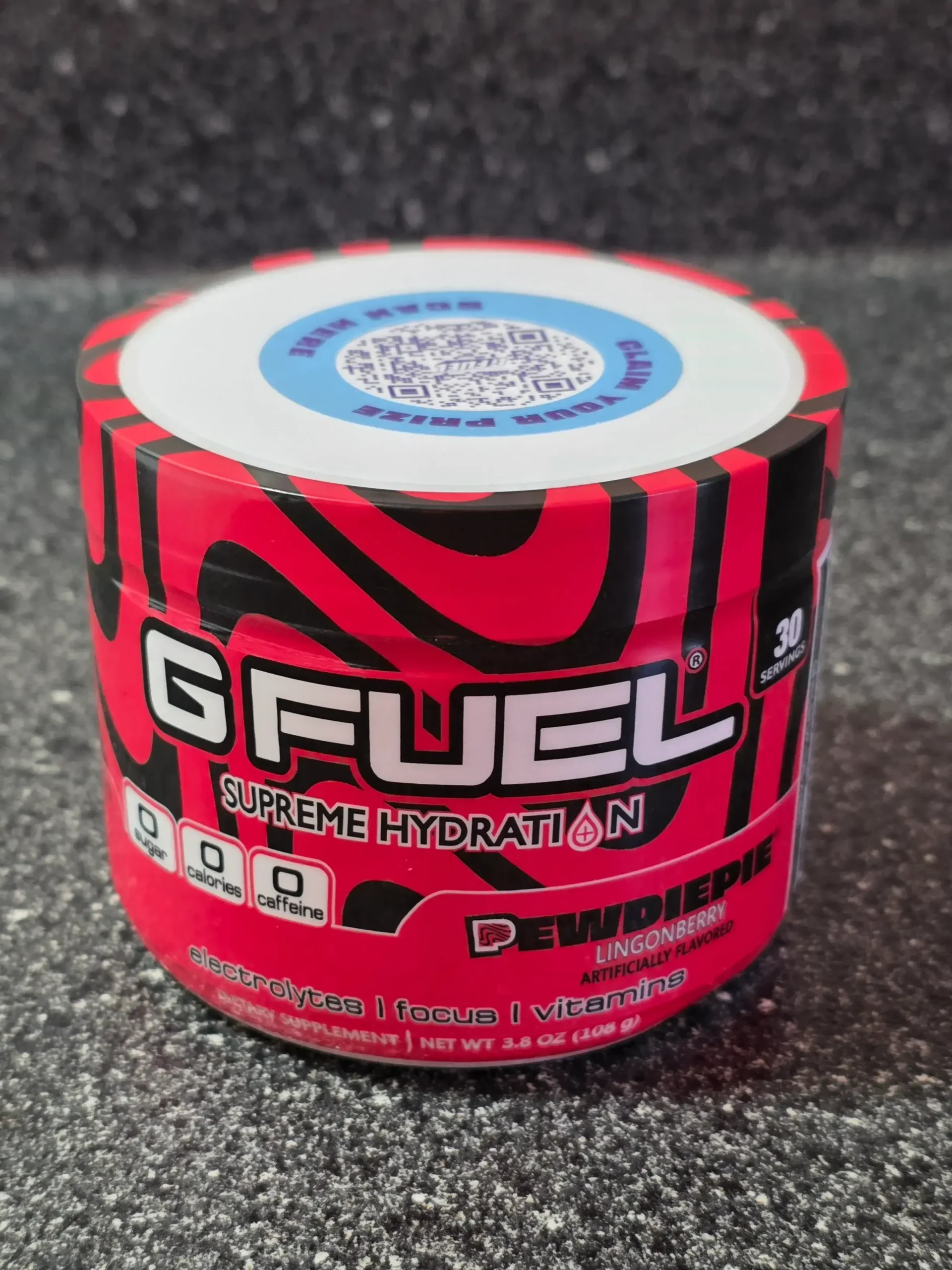 G Fuel Supreme Hydration PewDiePie Lingonberry.