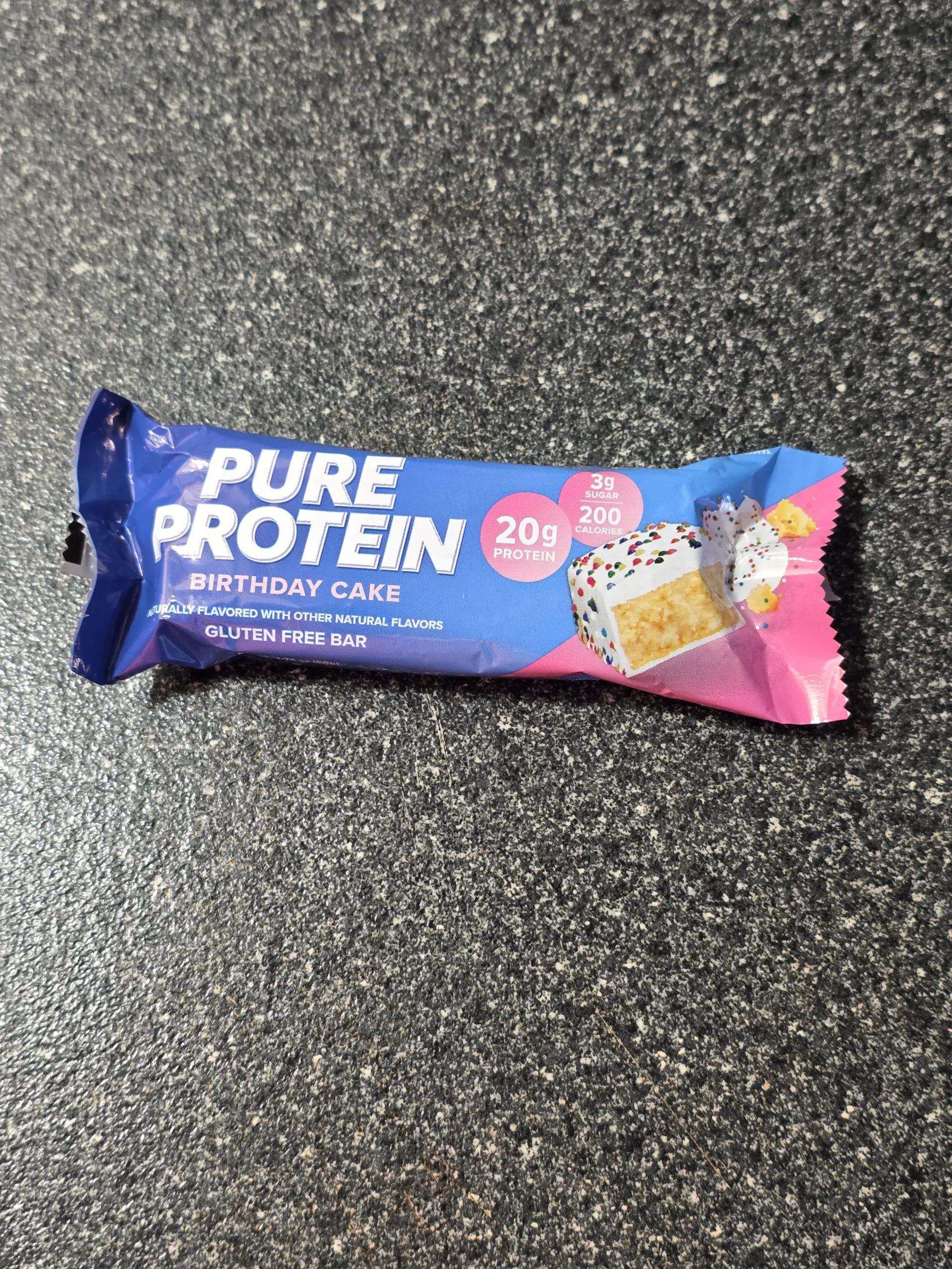 Pure Protein Birthday Cake Protein Bar.