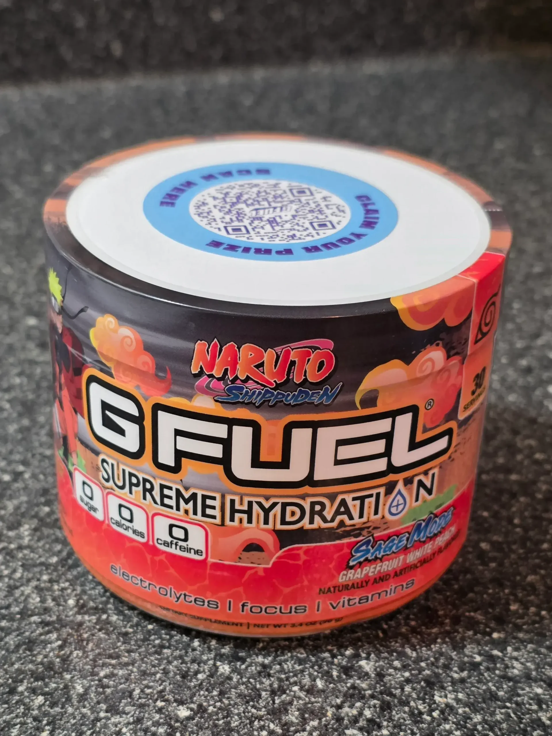 G Fuel Supreme Hydration Naruto Shippuden Sage Mode Grapefruit White Peach.