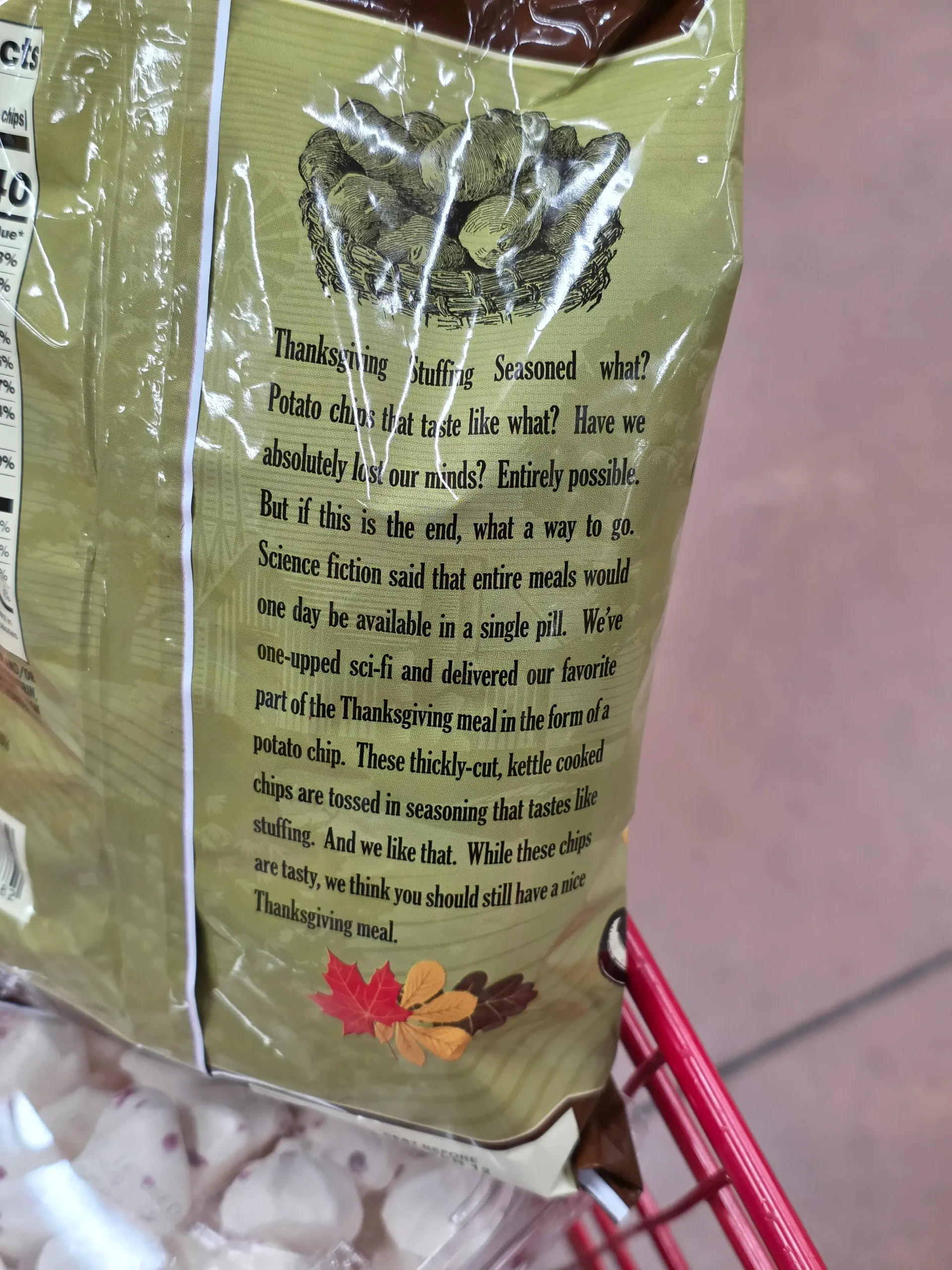 Trader Joe's Thanksgiving Stuffing Seasoned Kettle Chips.