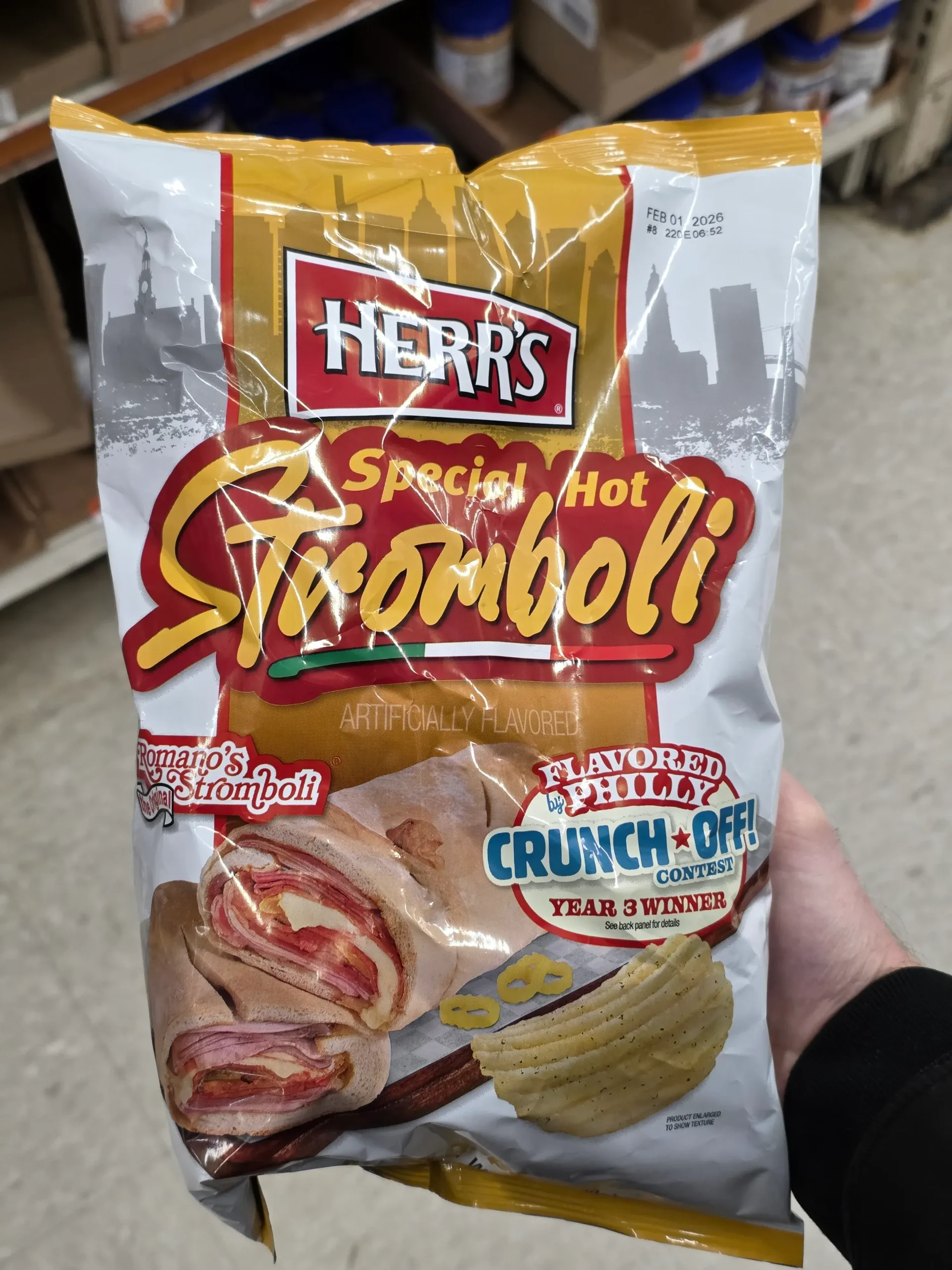 Herr's Special Hot Stromboli Chips.