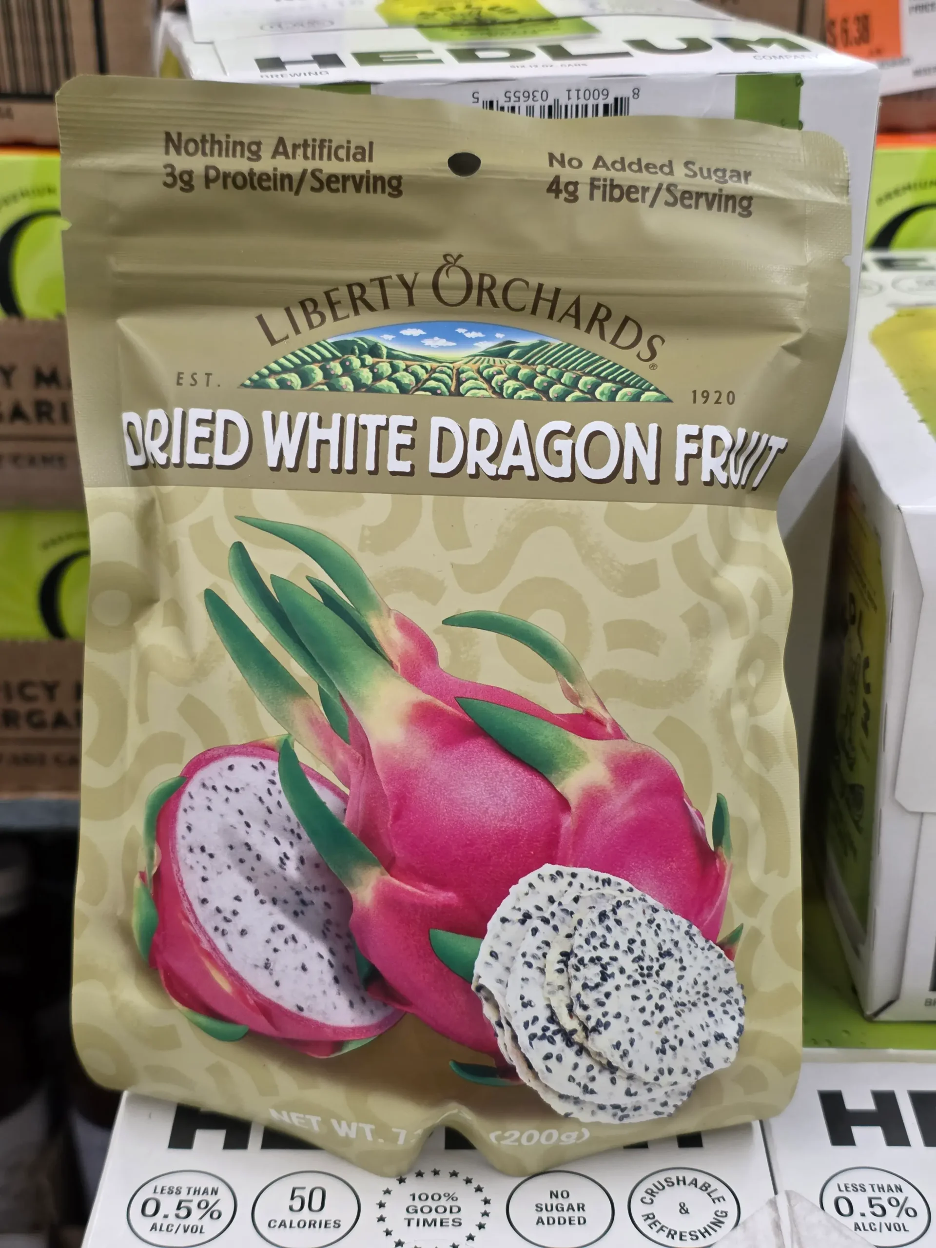 Liberty Orchards Dried White Dragon Fruit.