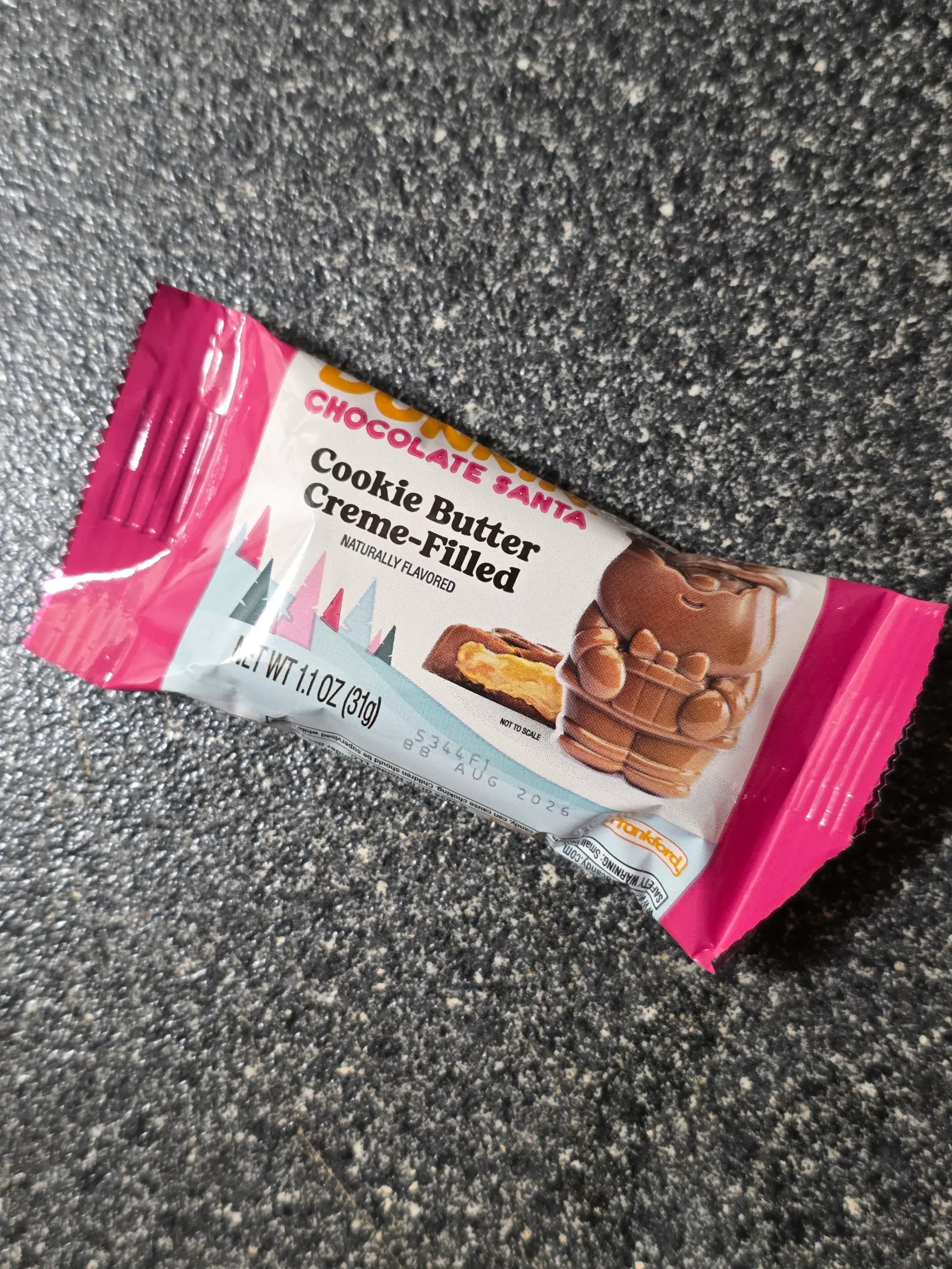 Dunkin' Donuts Cookie Butter Creme-Filled Chocolate Santa.