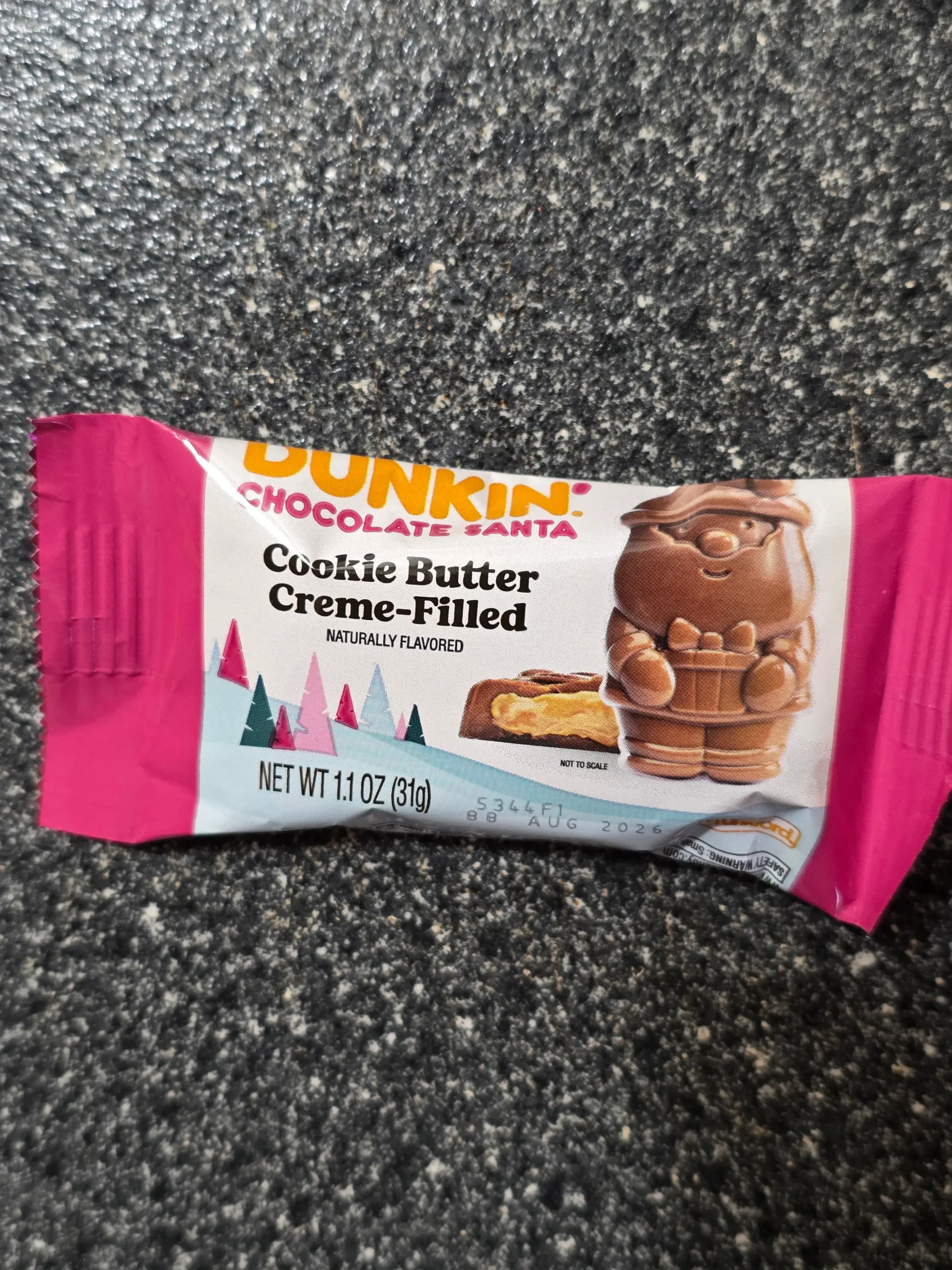 Dunkin' Donuts Cookie Butter Creme-Filled Chocolate Santa.