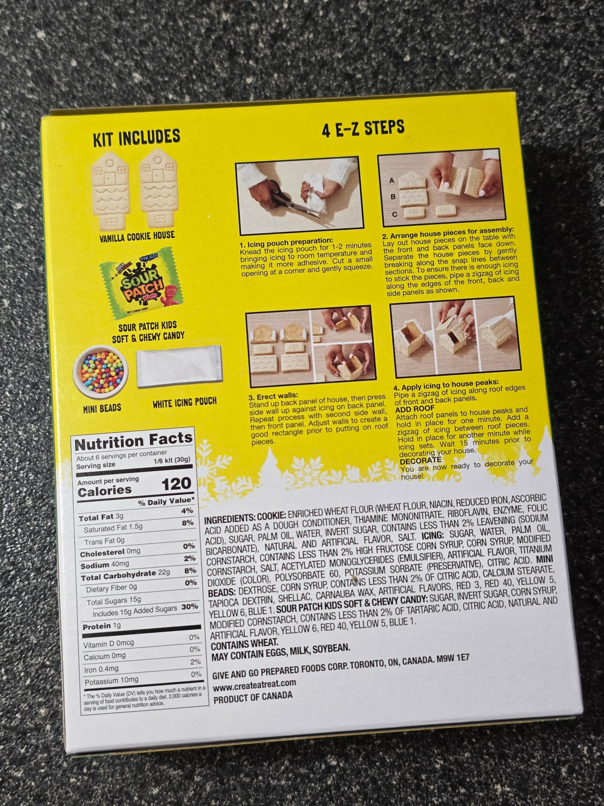 Create-A-Treat Sour Patch Kids Build-Your-Own Holiday Cookie House Kit.