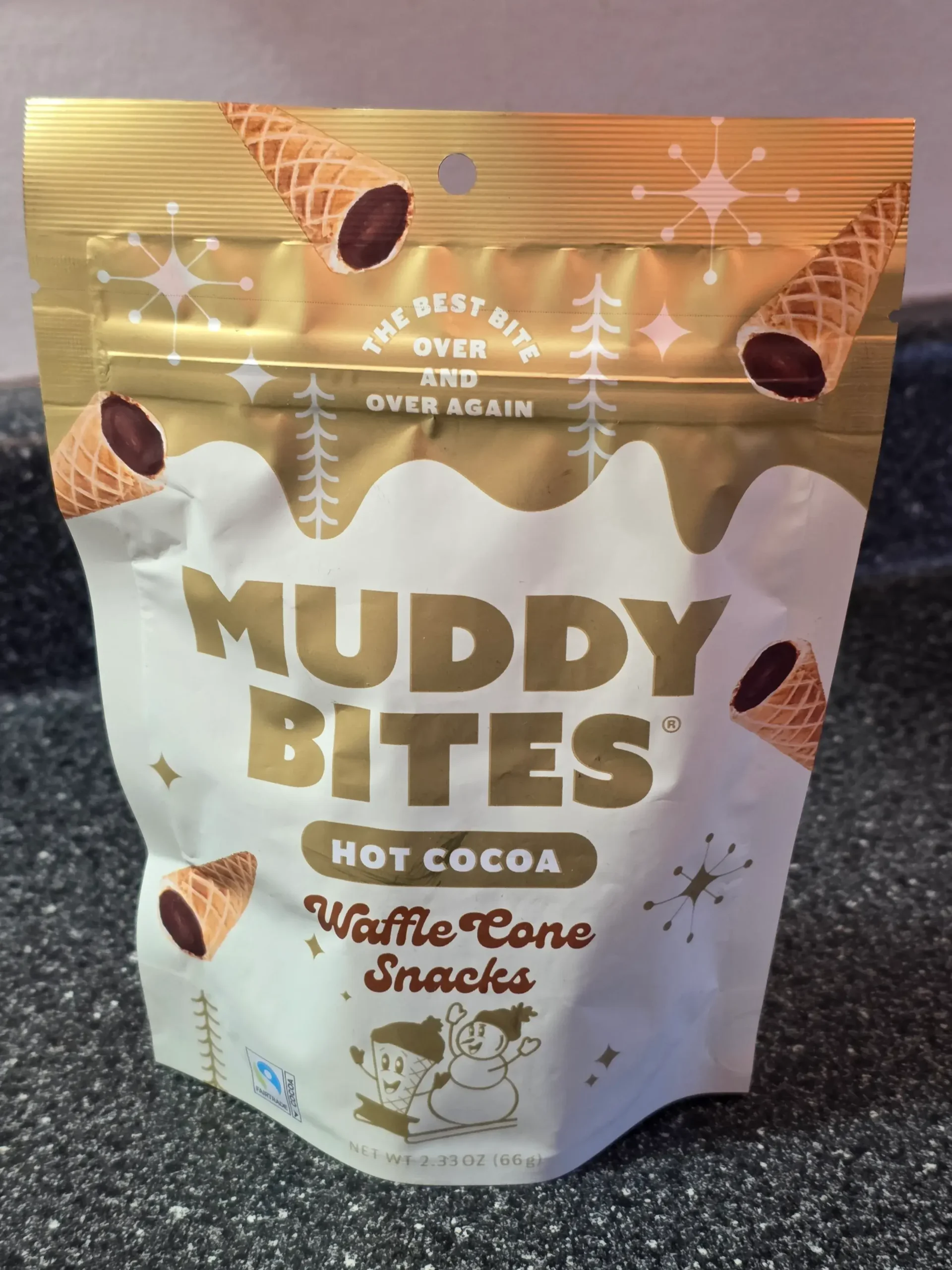 Muddy Bites Hot Christmas Cocoa Waffle Cones.
