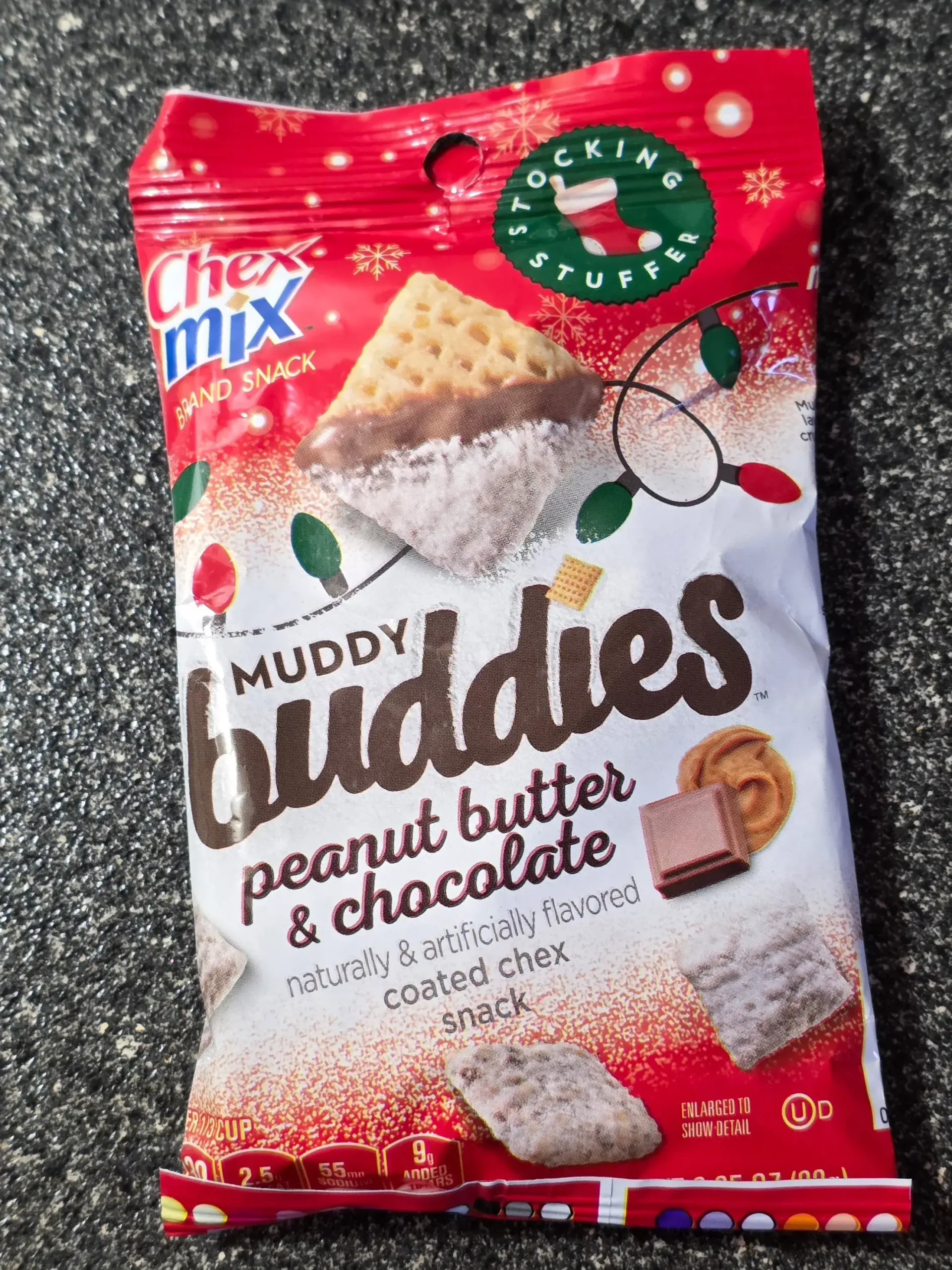 Chex Mix Holiday Peanut Butter & Chocolate Muddy Buddies.