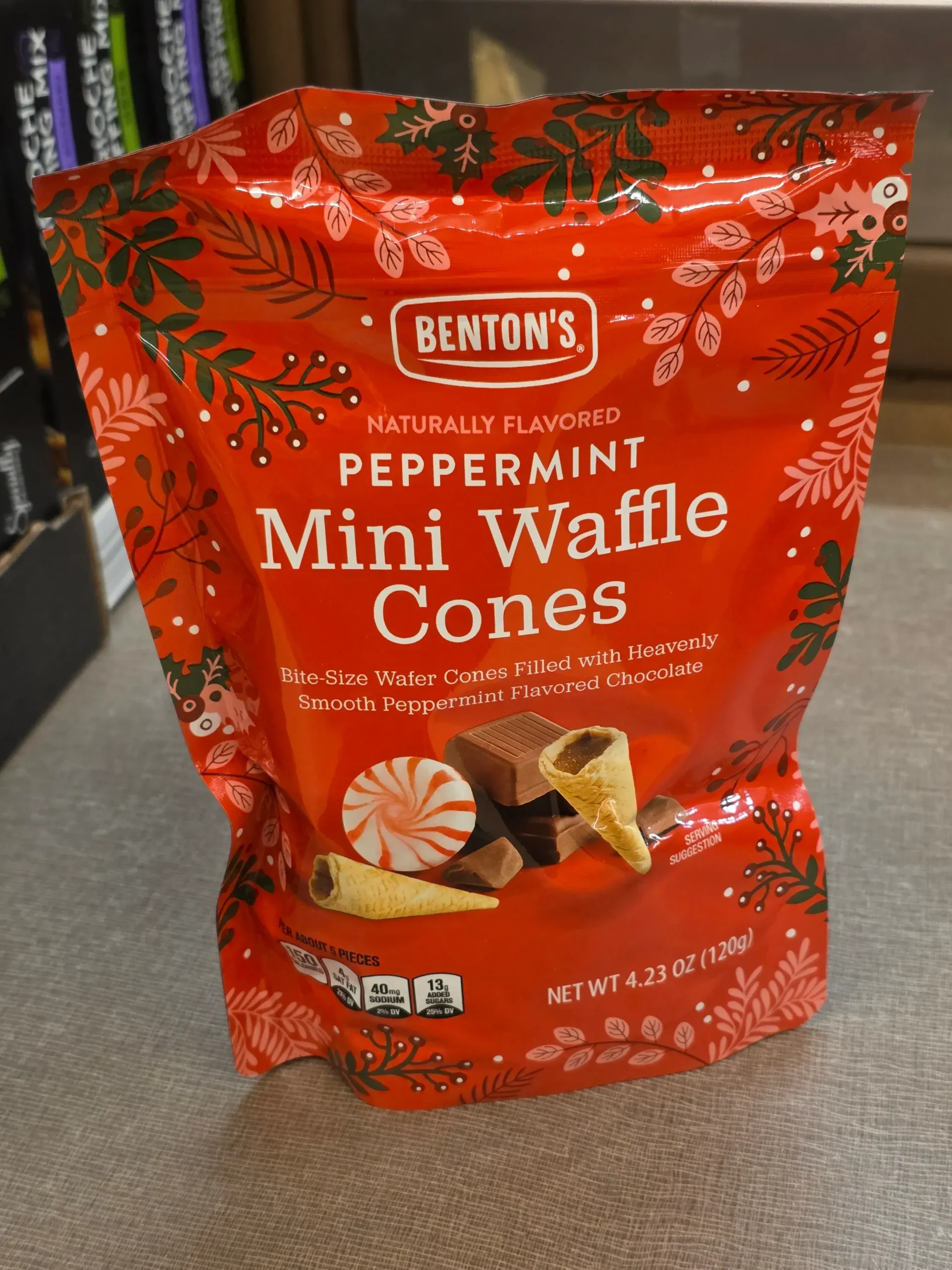 Benton's Peppermint Mini Waffle Cones.