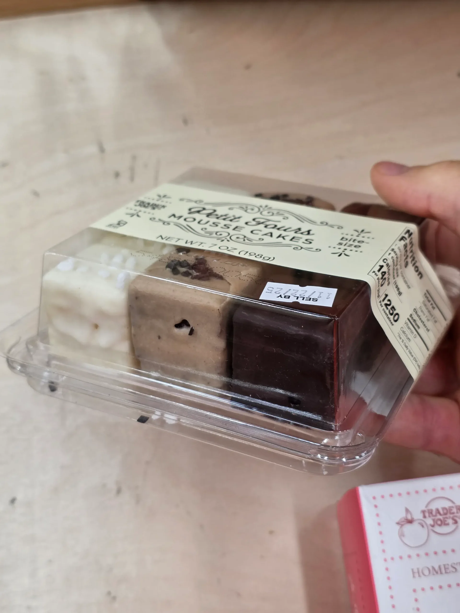 Trader Joe's Petit Fours Mousse Cakes.